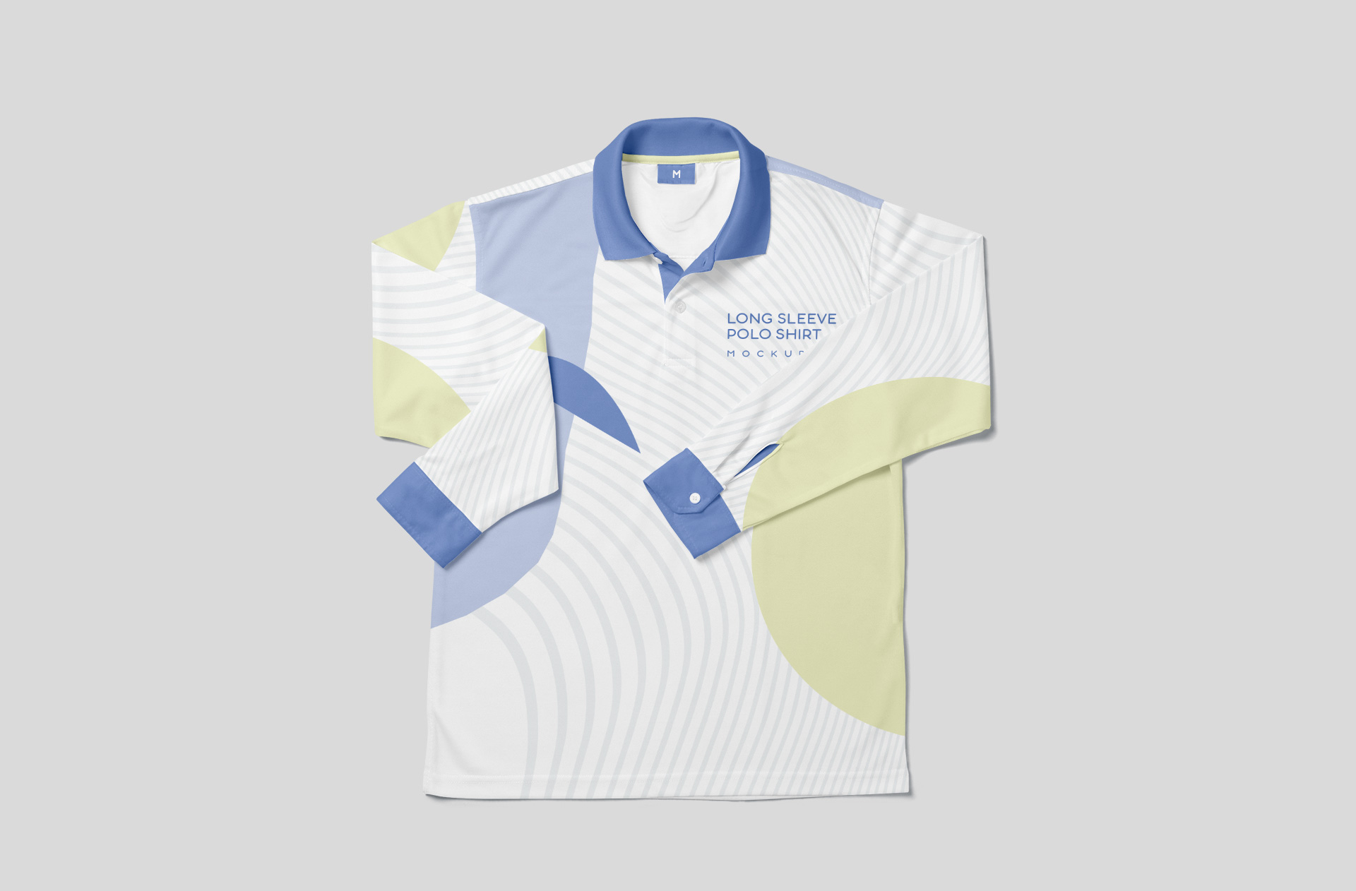 Front View Long Sleeve Polo Shirt Mockup