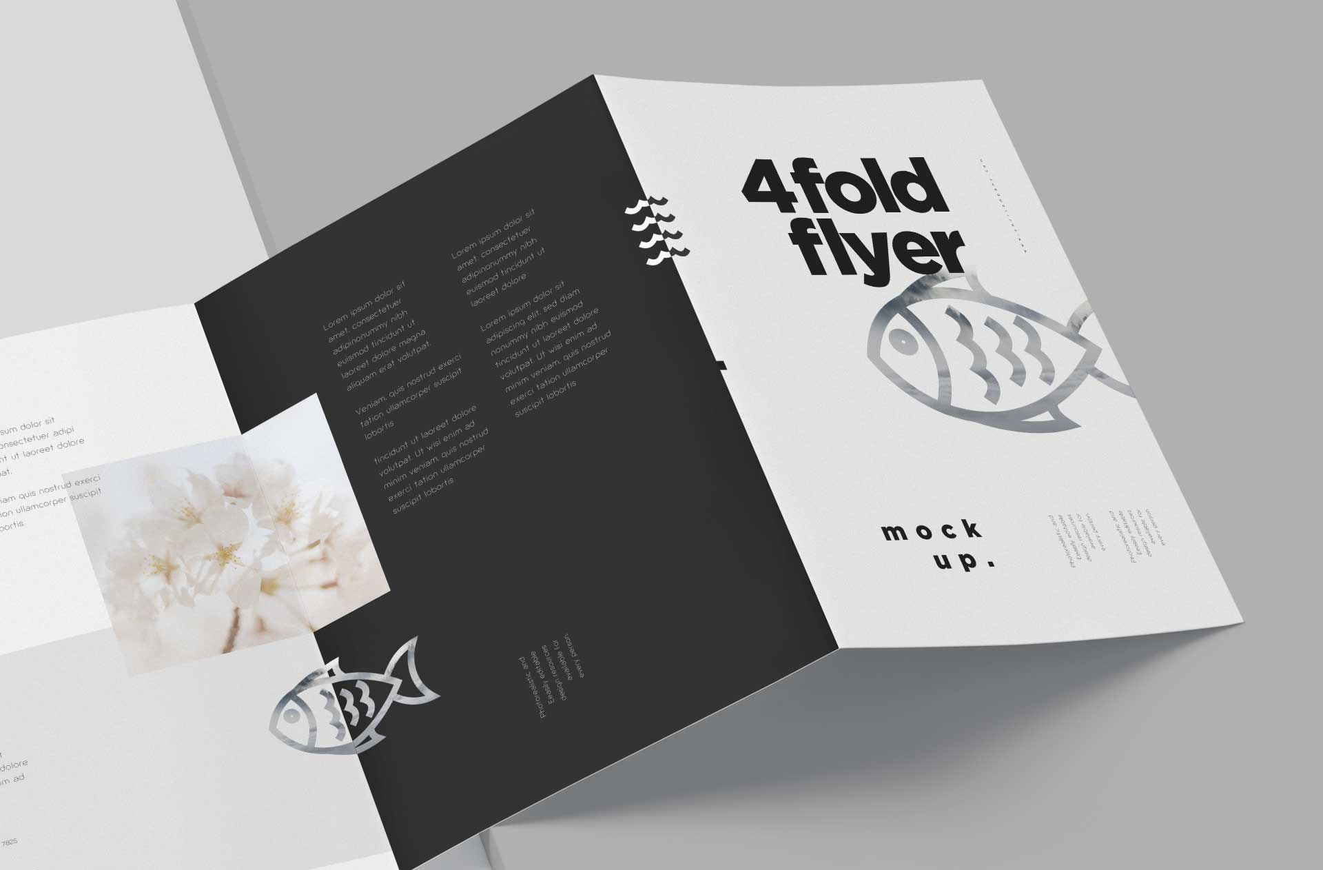 4-fold flyer mock-up