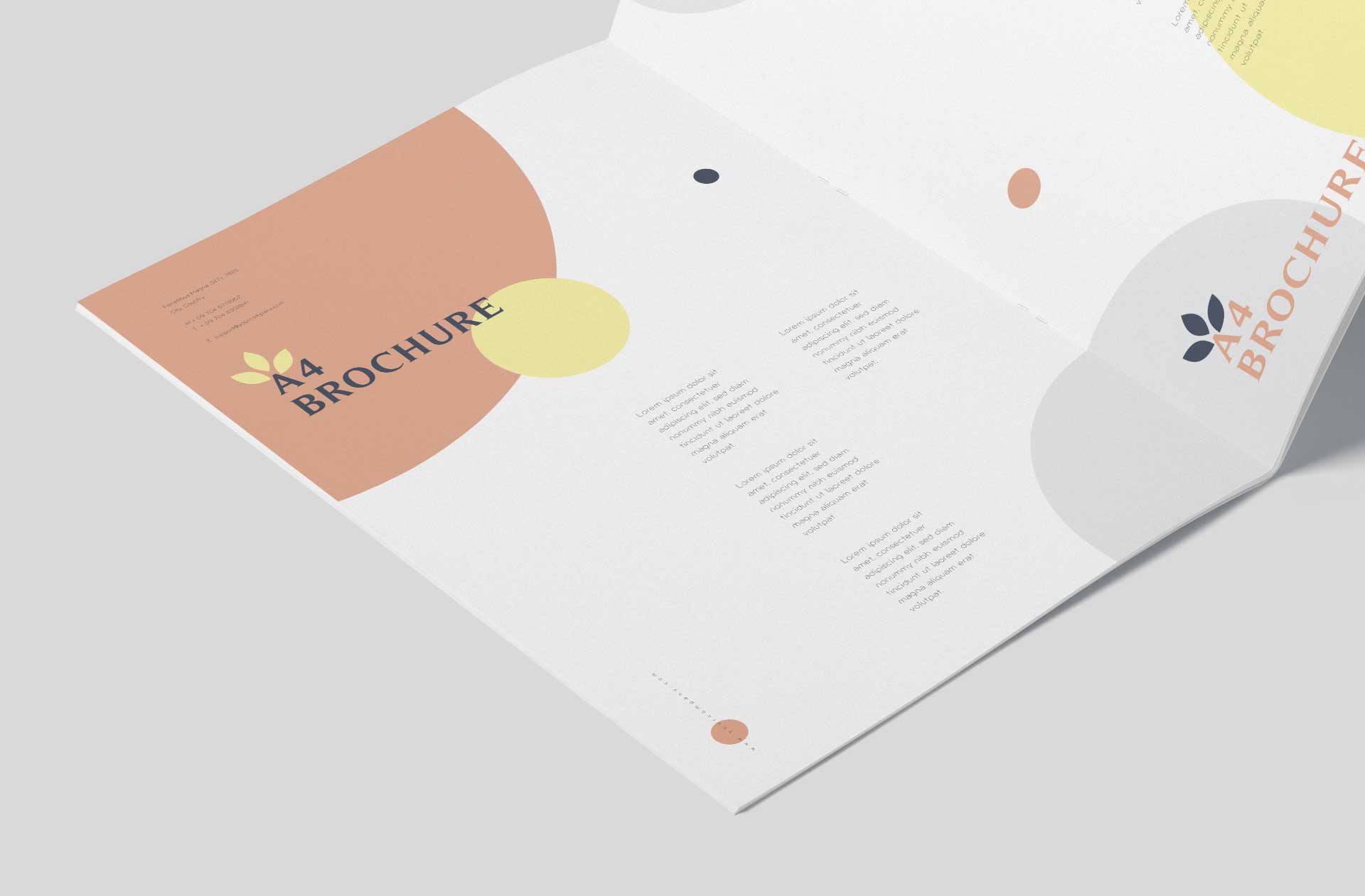 A4 bi-fold brochure mock-up