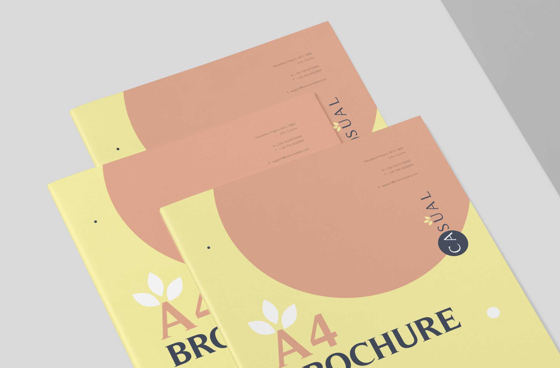 A4 bi-fold brochure branding mock-up