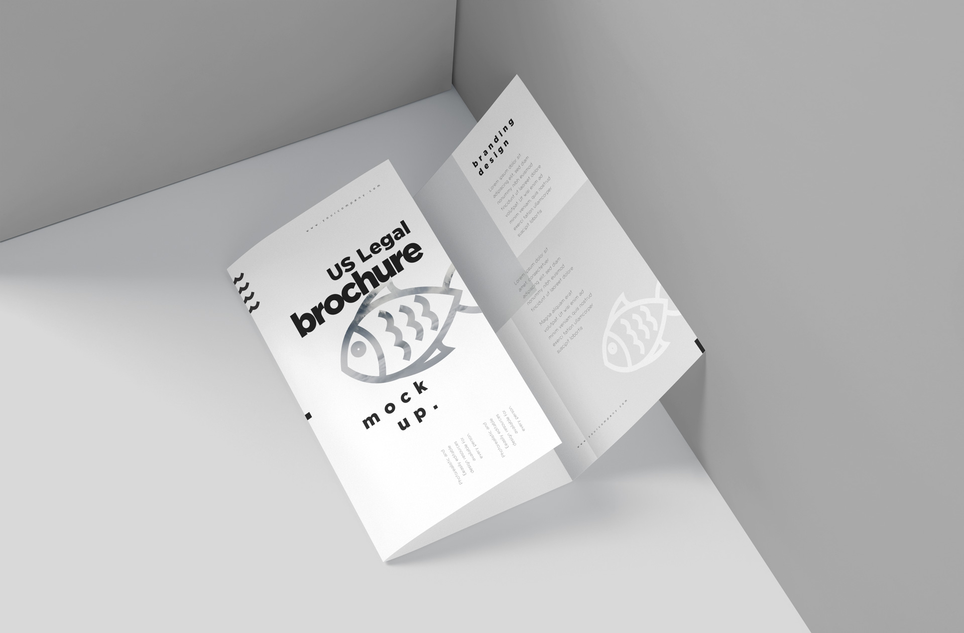 Standing US Legal Brochure Mockup Elegant Bi-Fold