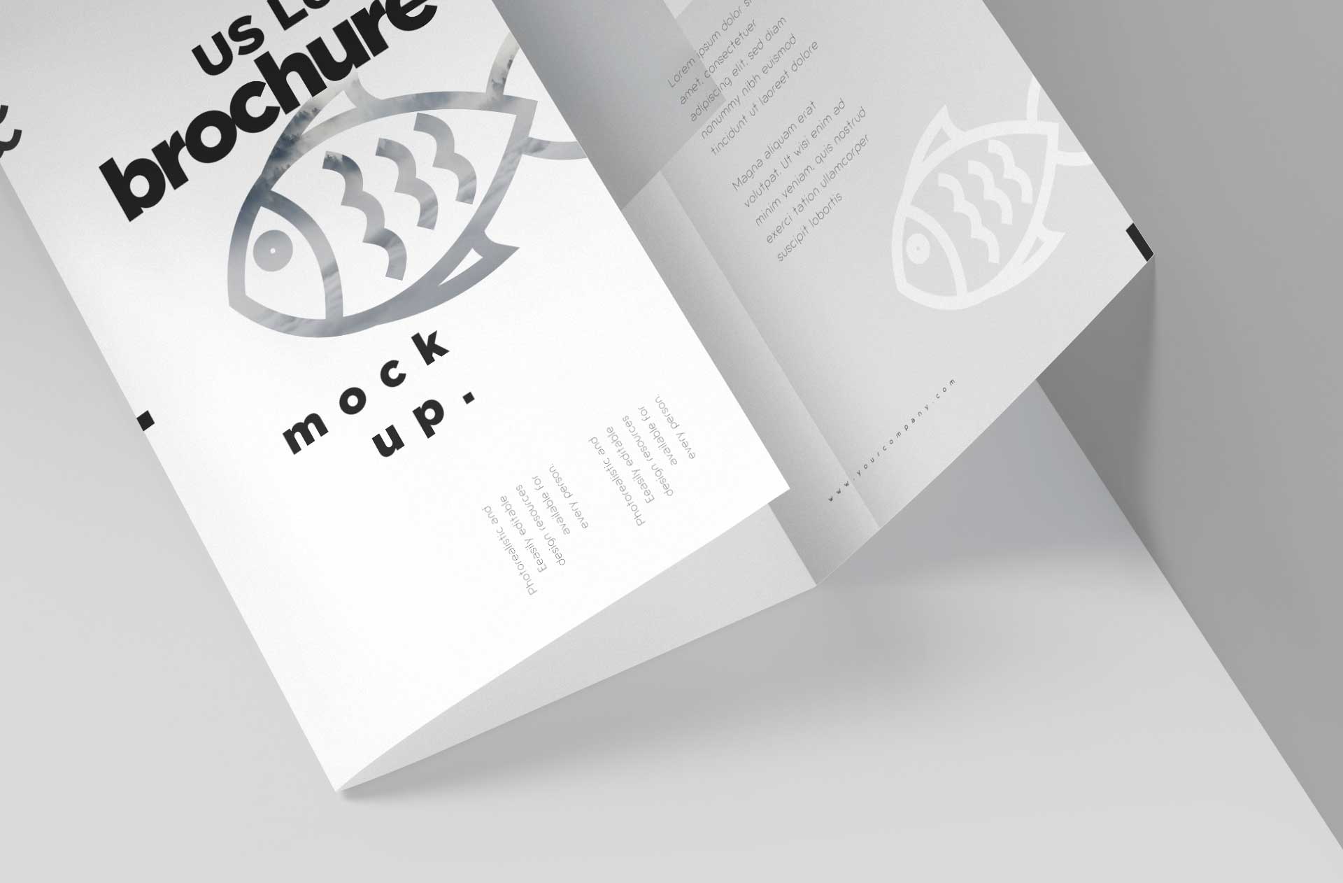bi-fold brochure mockup