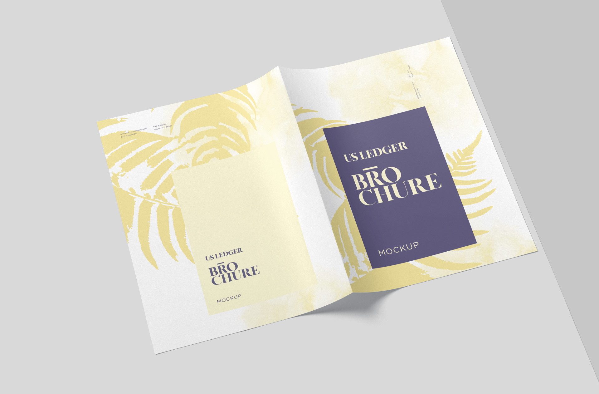 Elegant US Ledger Brochure Mockup Cover & Inner Pages