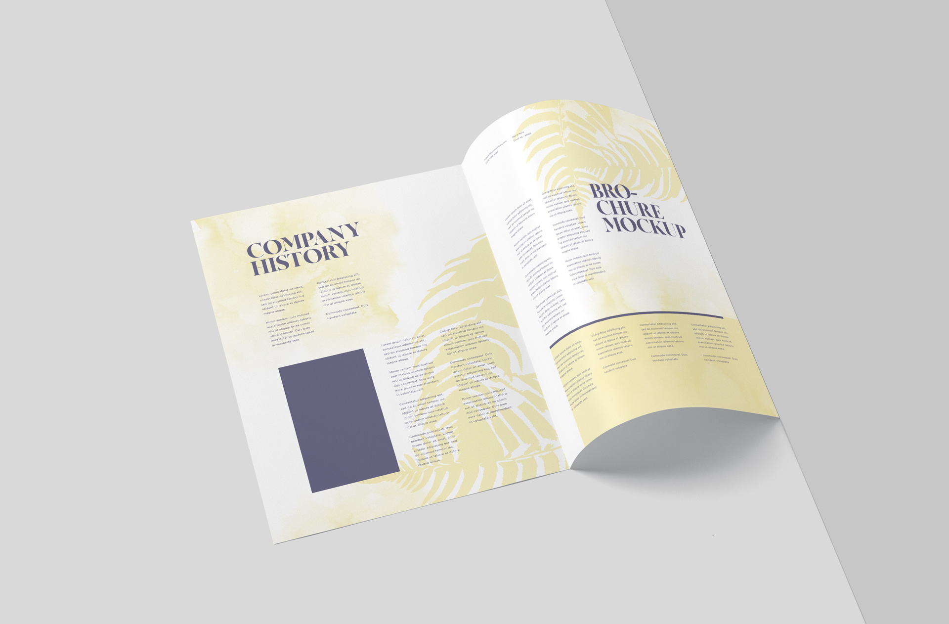 Realistic Open US Ledger Brochure Mockup Inside View