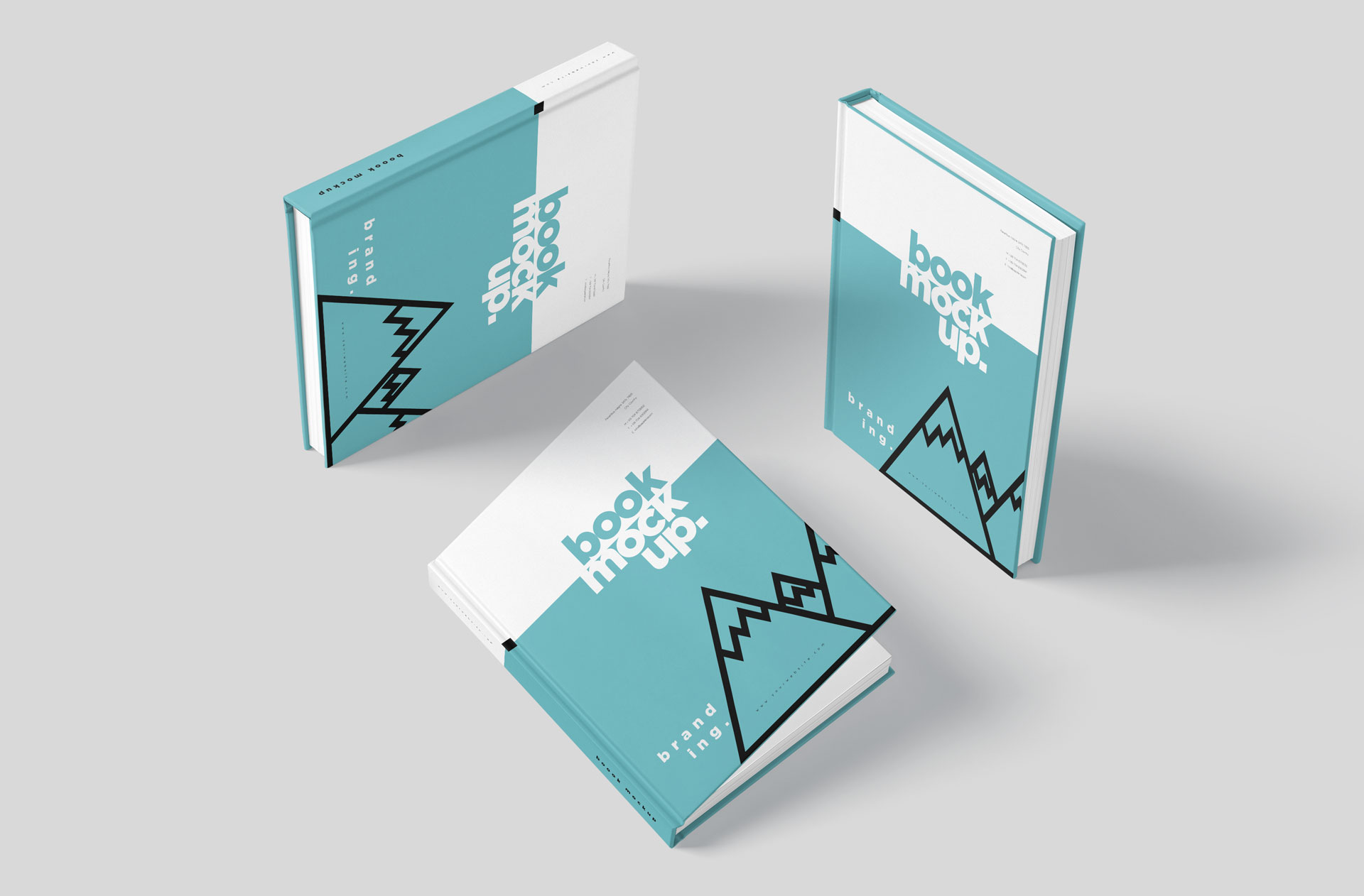 Hardcover Book Mockup Multiple Angles Display