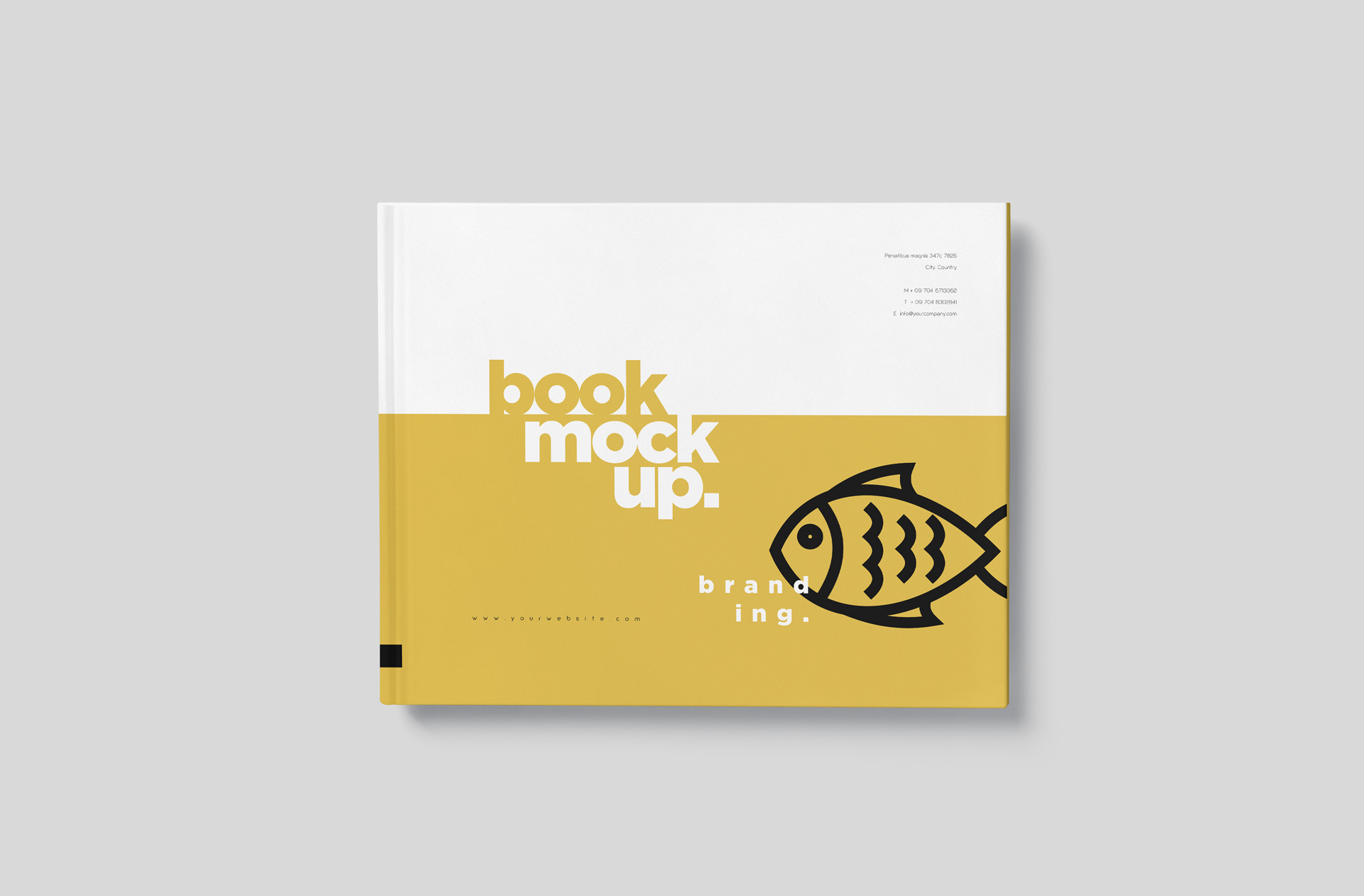 Flat View Landscape Hardcover Book Mockup Cover