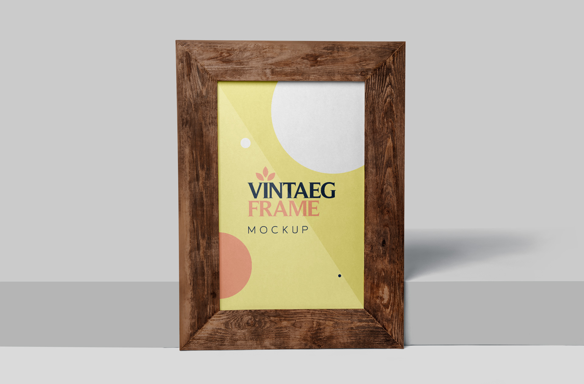 Classic Vintage Frame Mockup Front View Display