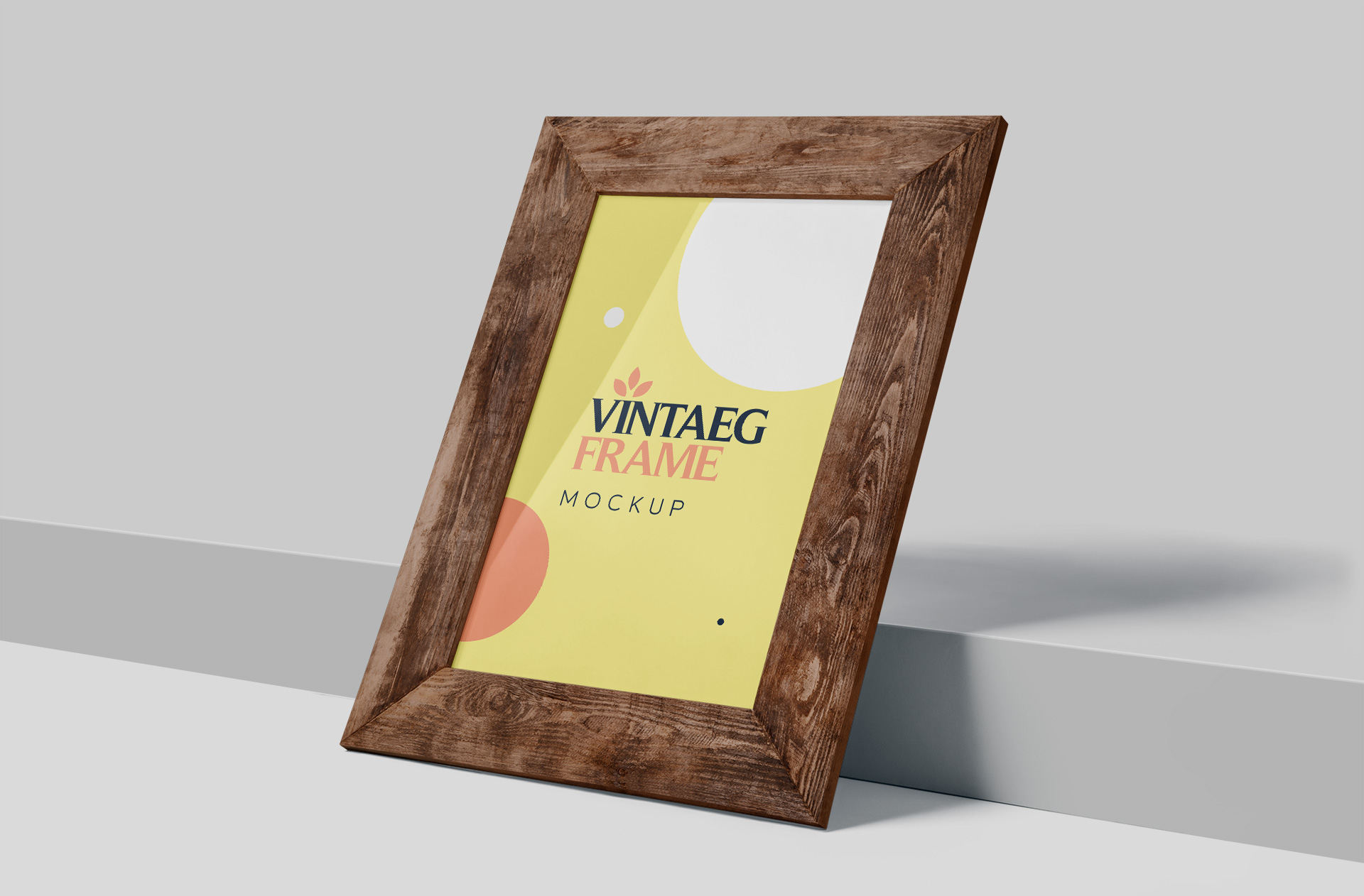 Vintage Wooden Frame Mockup Stylish Photo Display