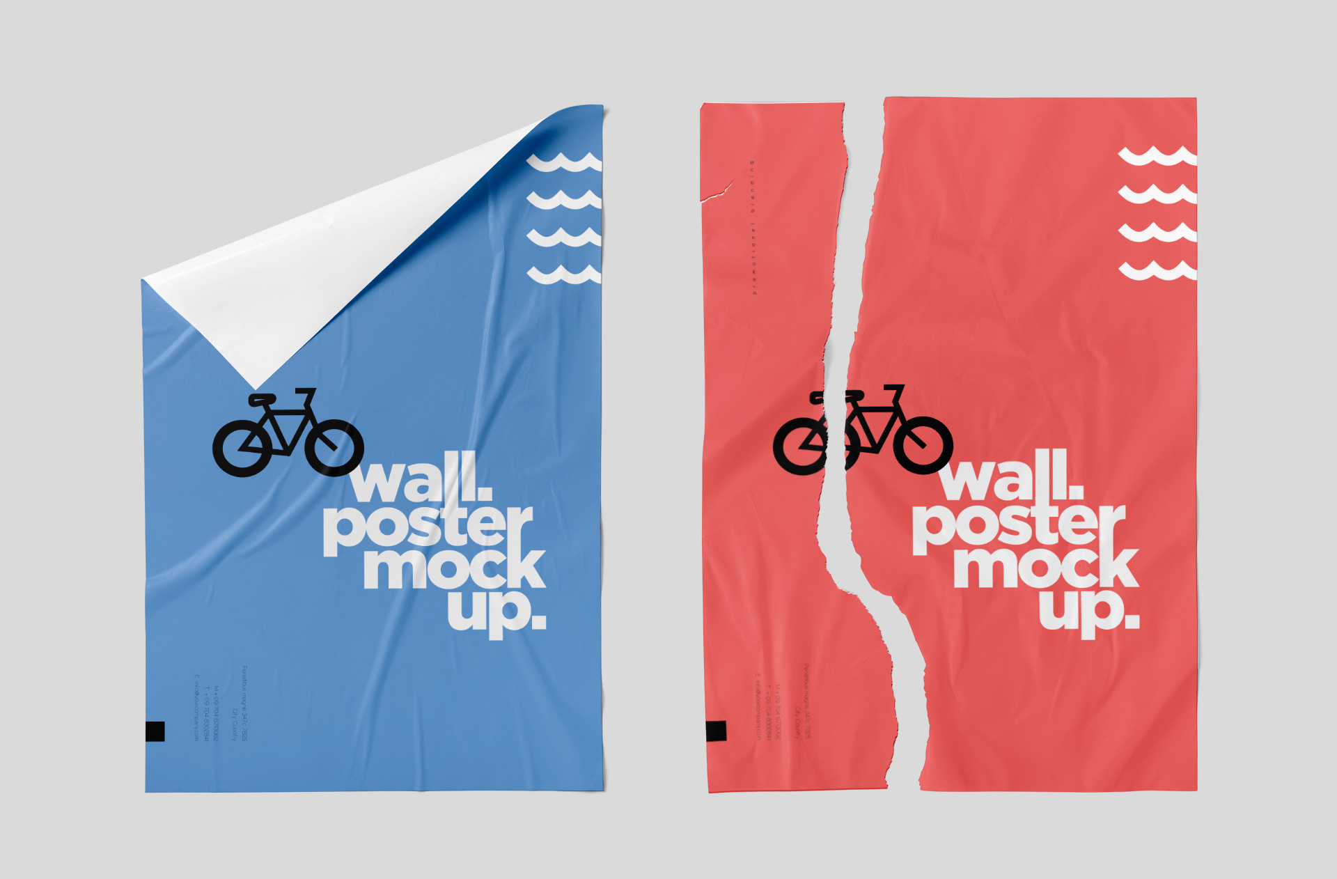 Torn Paper Poster Mockup Grunge Advertising Display