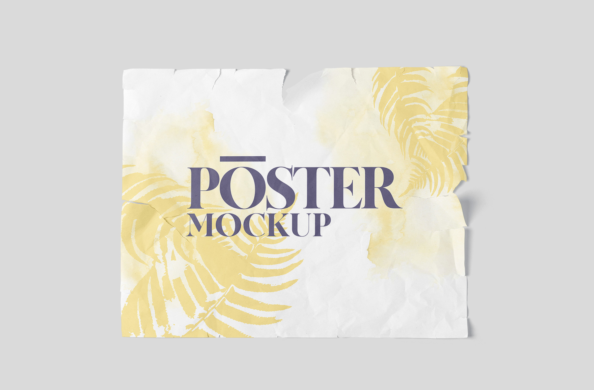 Wrinkled Paper Poster Mockup Realistic Texture