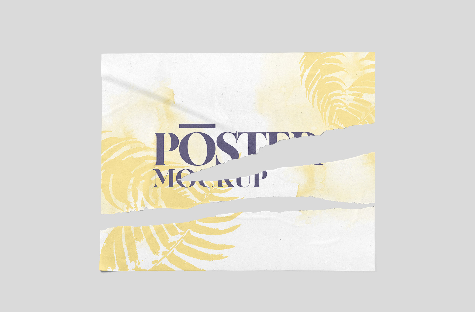 Realistic Folded Poster Mockup Stylish Paper Design