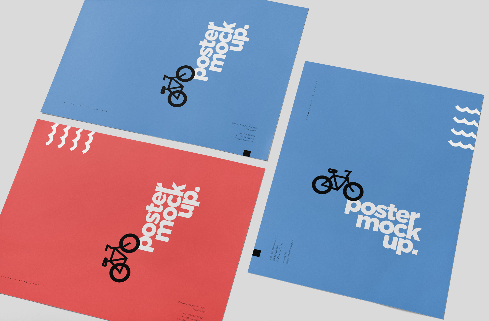 Realistic Poster Layout Mock-up Top View Paper Display