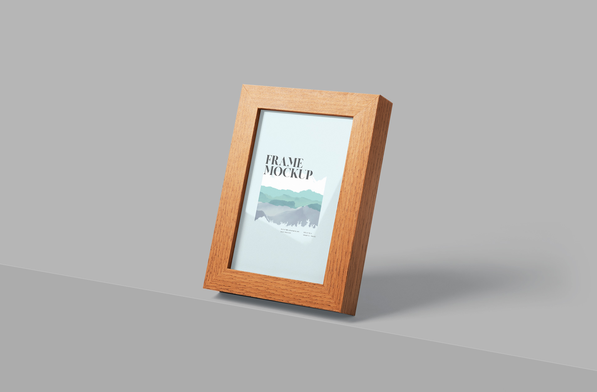 Sleek Wooden Photo Frame Mockup Stylish Art Display