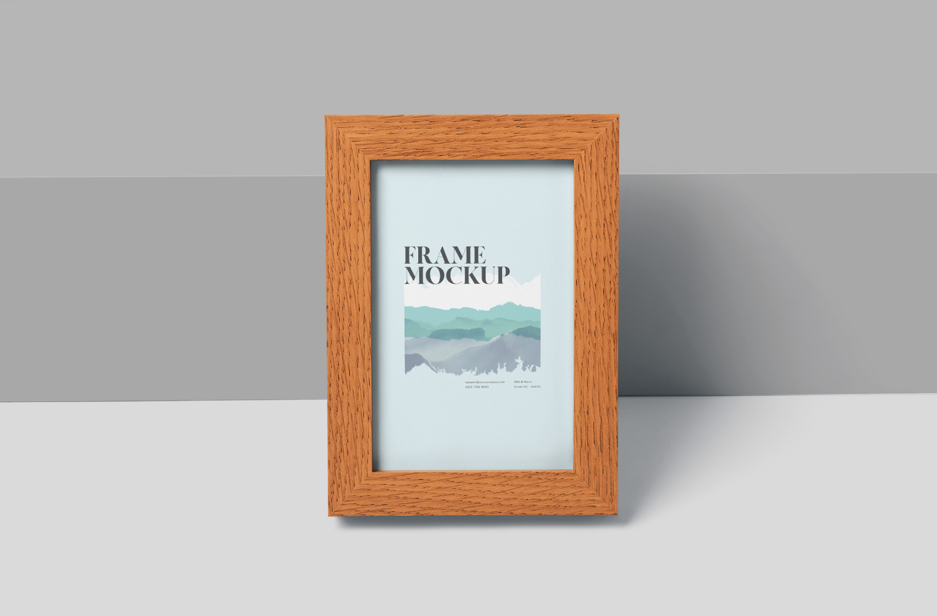 Elegant Wooden Frame Mock-up Minimalist Picture Display