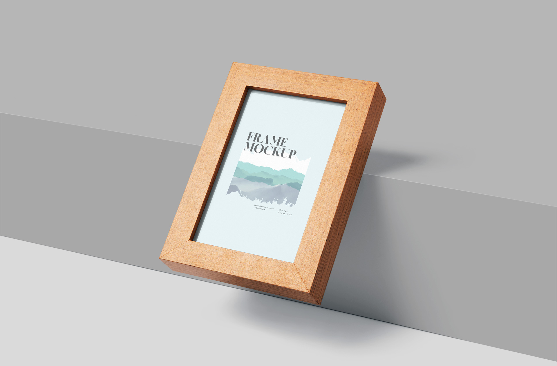 Realistic Wooden Picture Frame Mockup Artistic Display