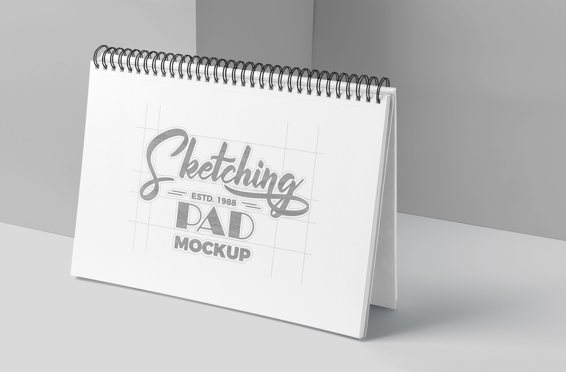 Horizontal Sketch Pad Mockup Realistic Artist Display
