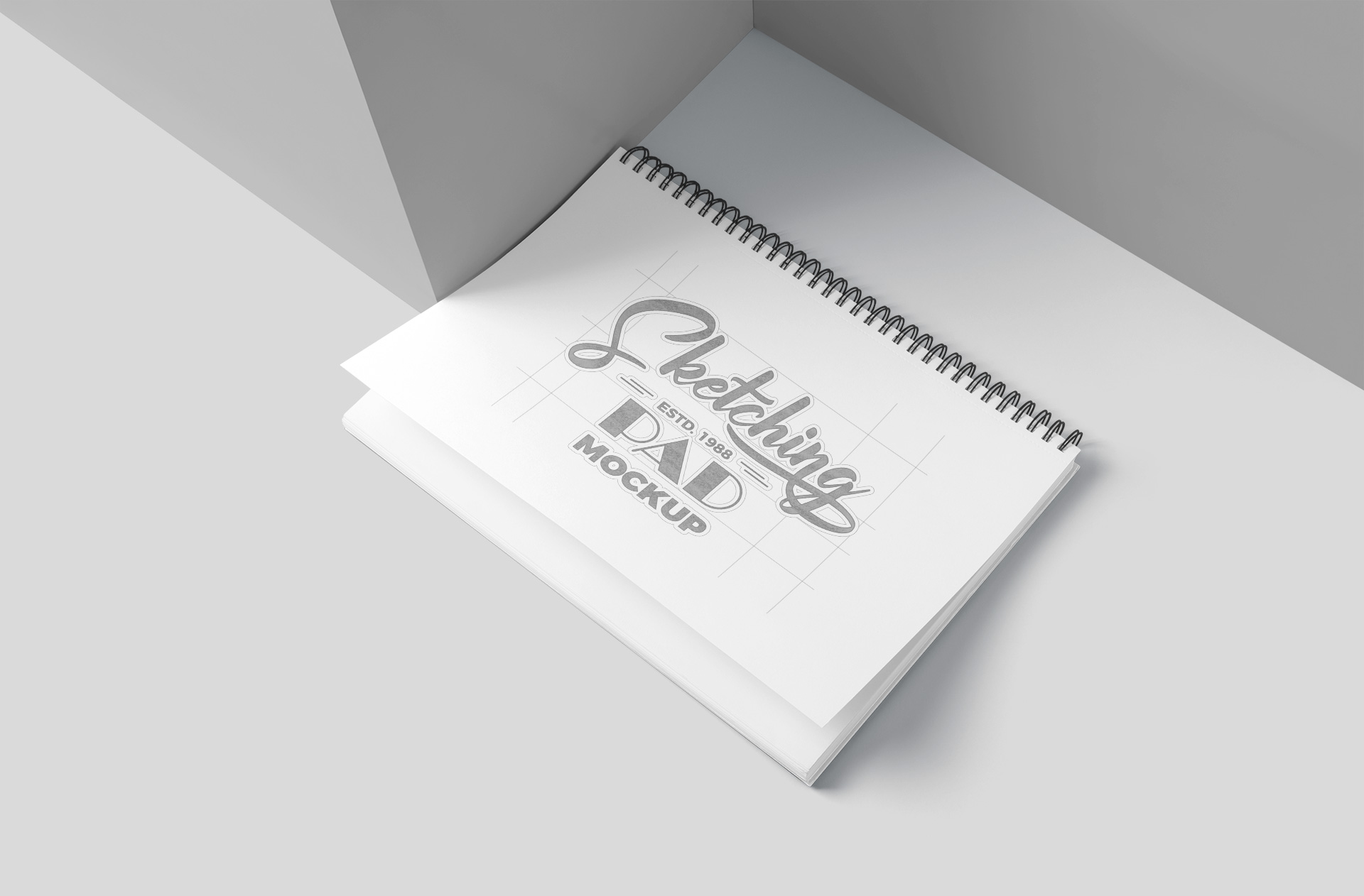 Open Sketch Pad Mockup Realistic Drawing Notebook