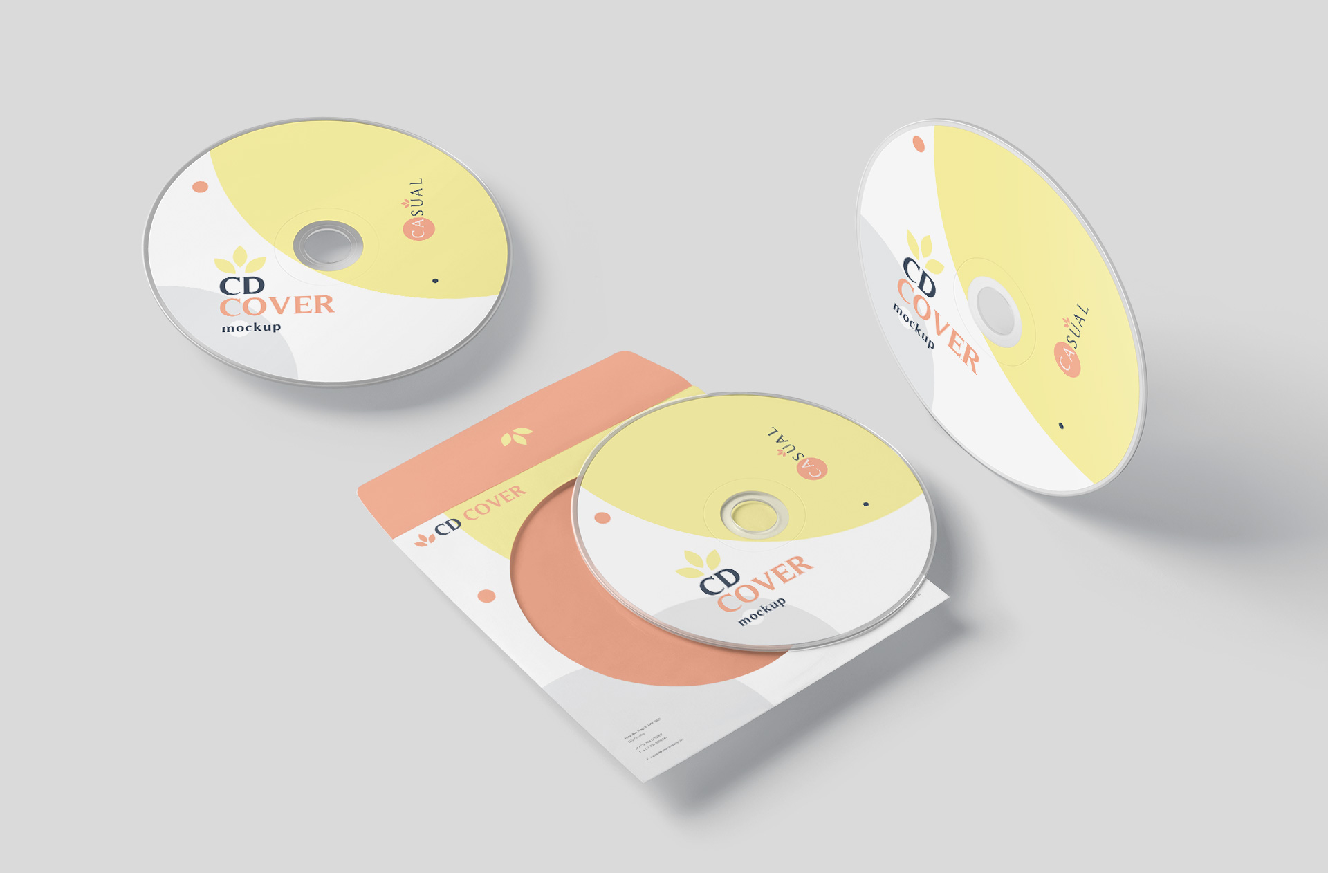 Floating CD and Sleeve Mock-Up for Modern Branding