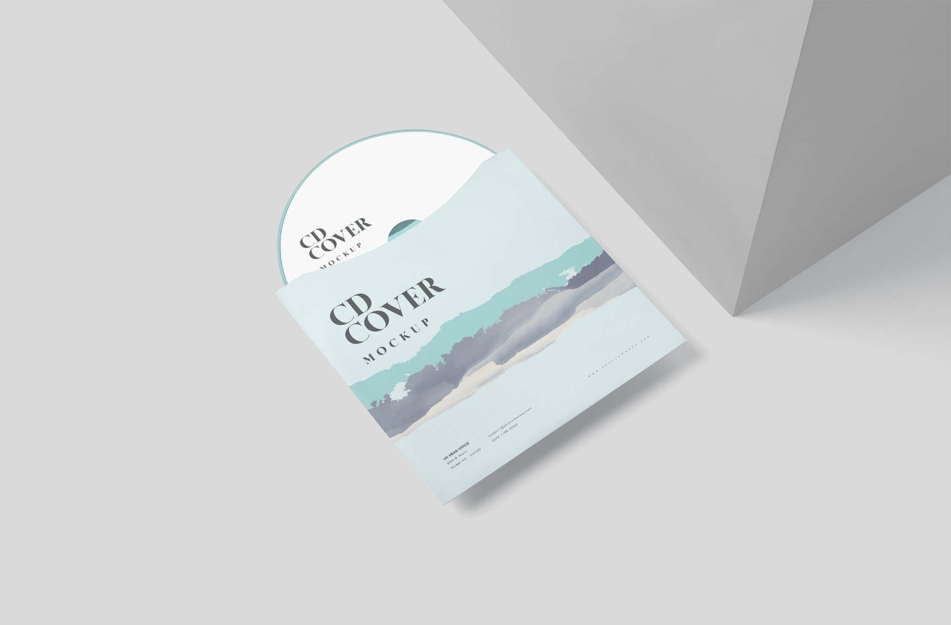 CD Sleeve and Disc Mock-Up with Realistic Shadows