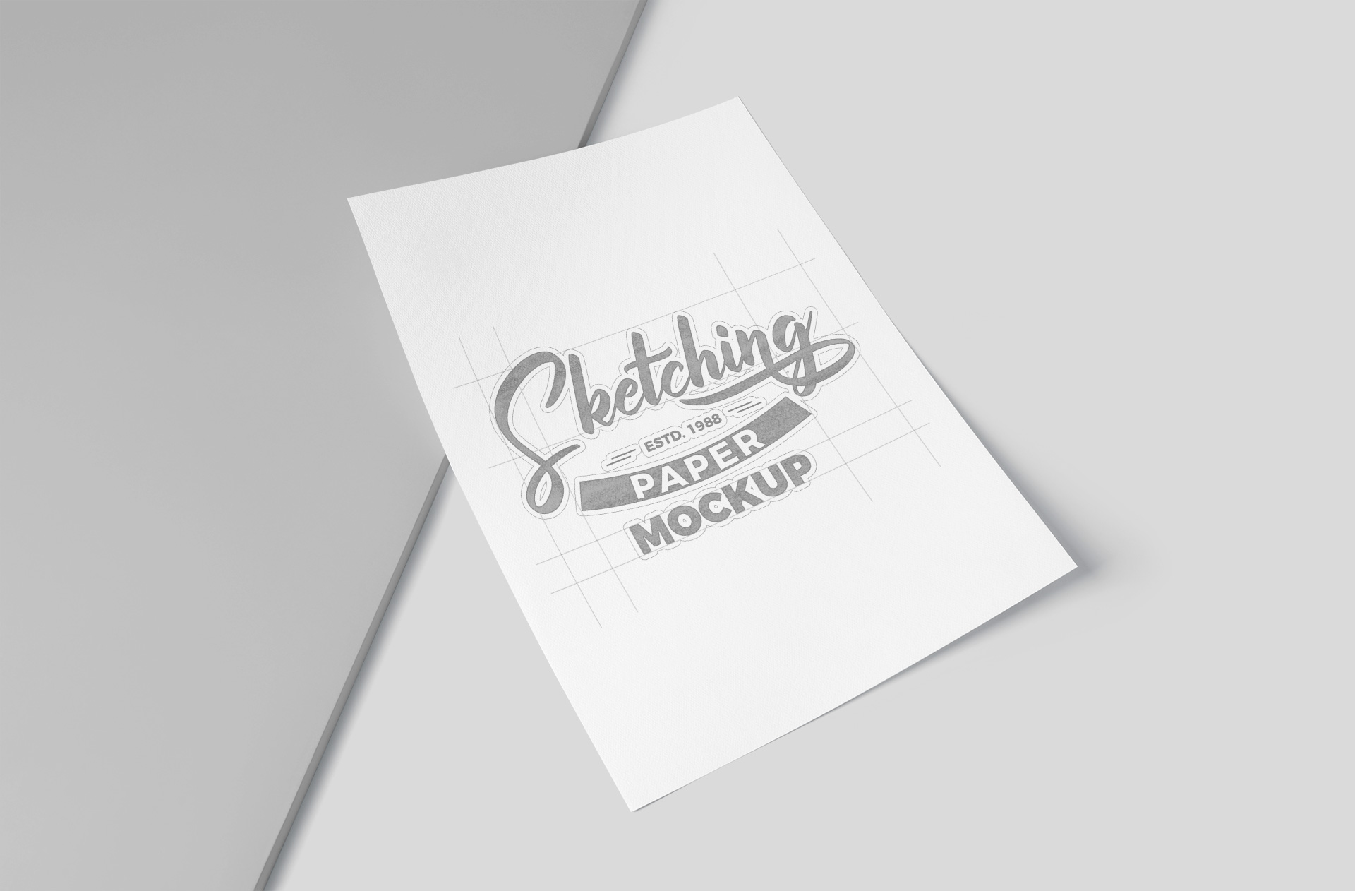 Floating Sketching Paper Mockup Realistic Paper Layout