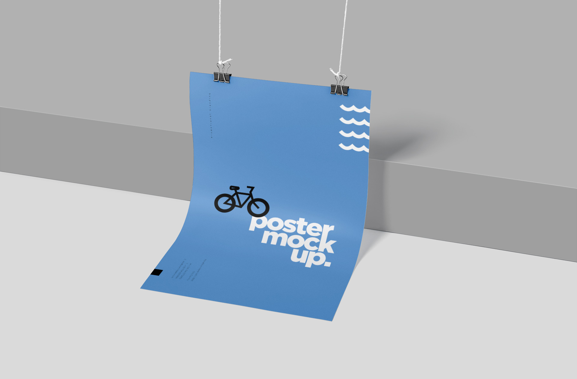 Curved Hanging Poster Mockup Unique Perspective