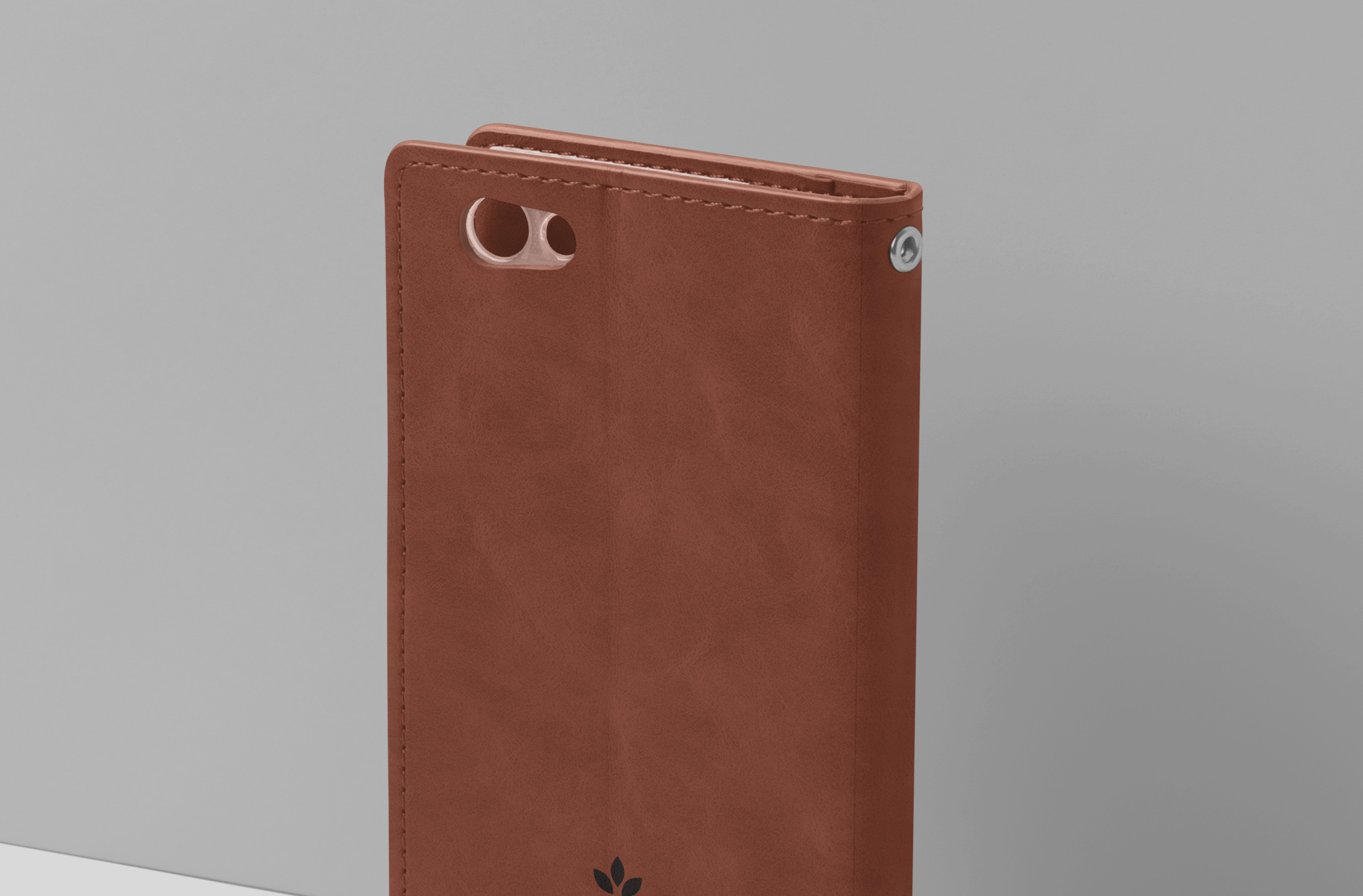 brown leather folio phone case