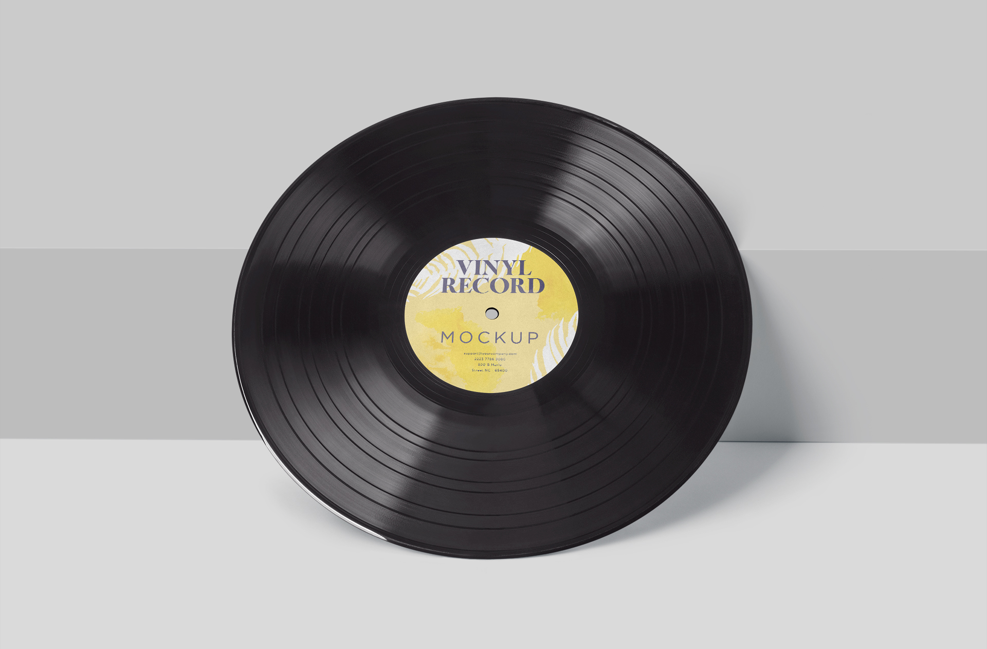 Front View Vinyl Record Mockup – Customizable PSD