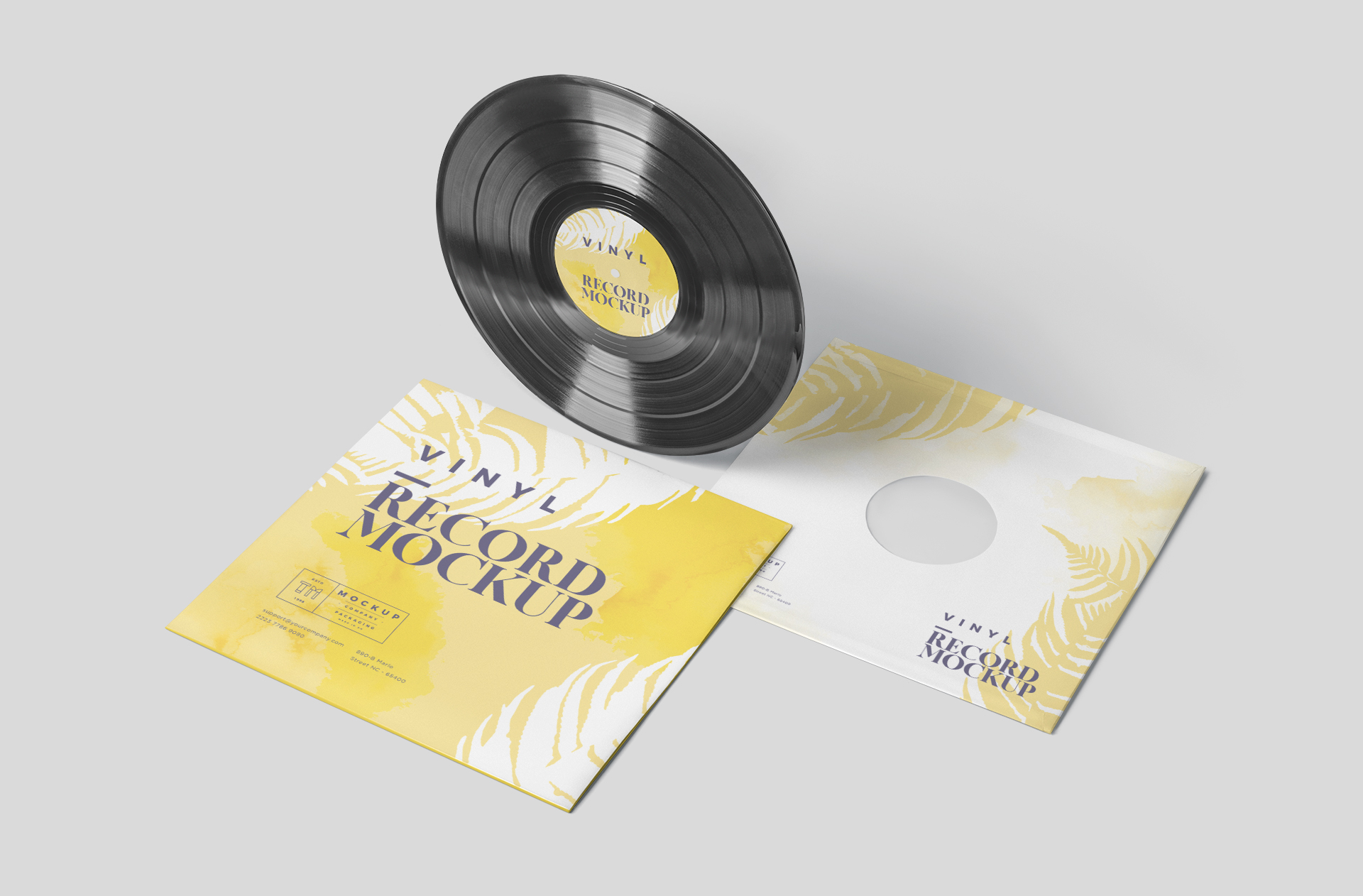 High-Resolution Vinyl Record Mockup with Sleeve