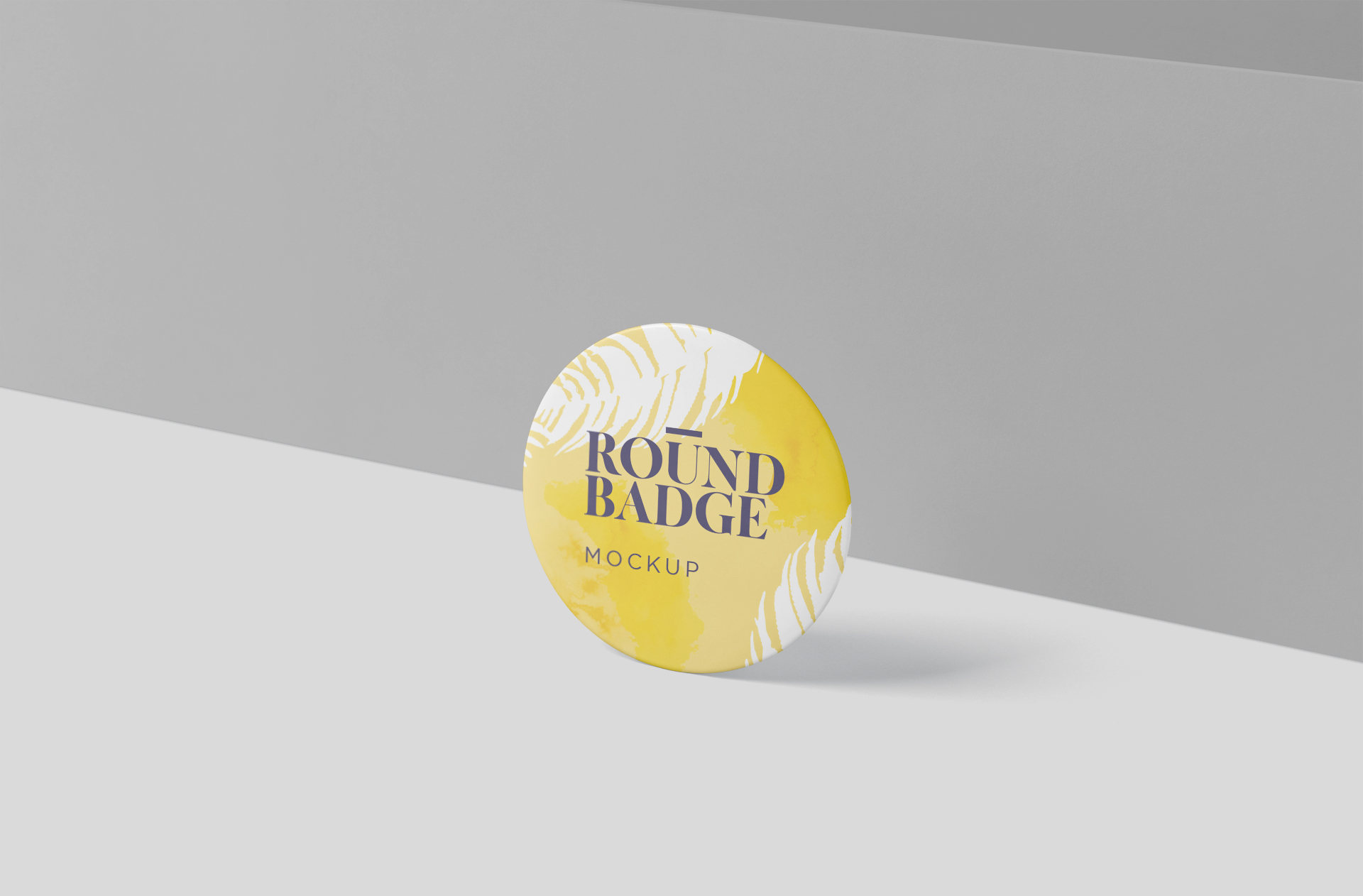 Realistic Round Badge Mockup Floating Display