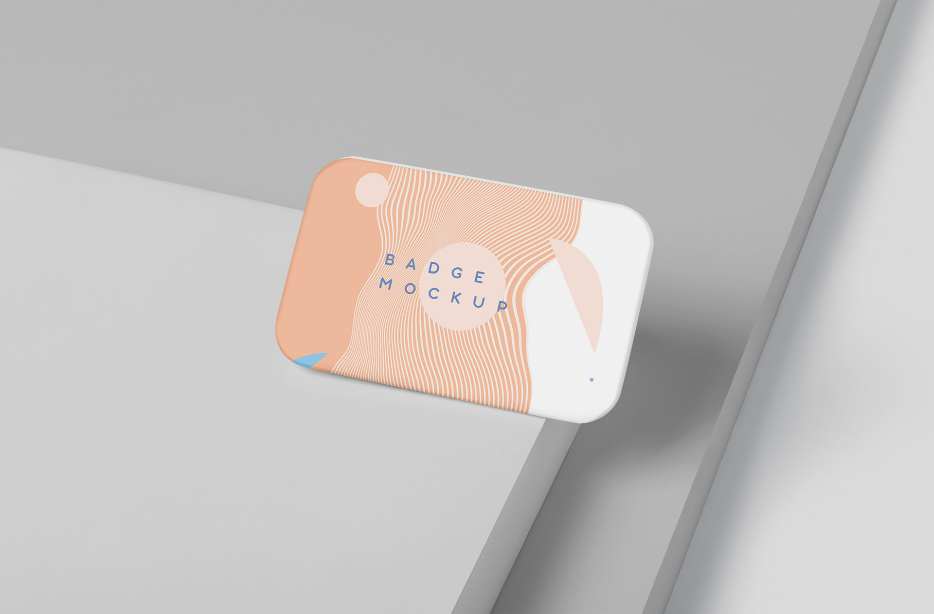 Flat Lay Rectangular Badge Mock-up Realistic Shadows