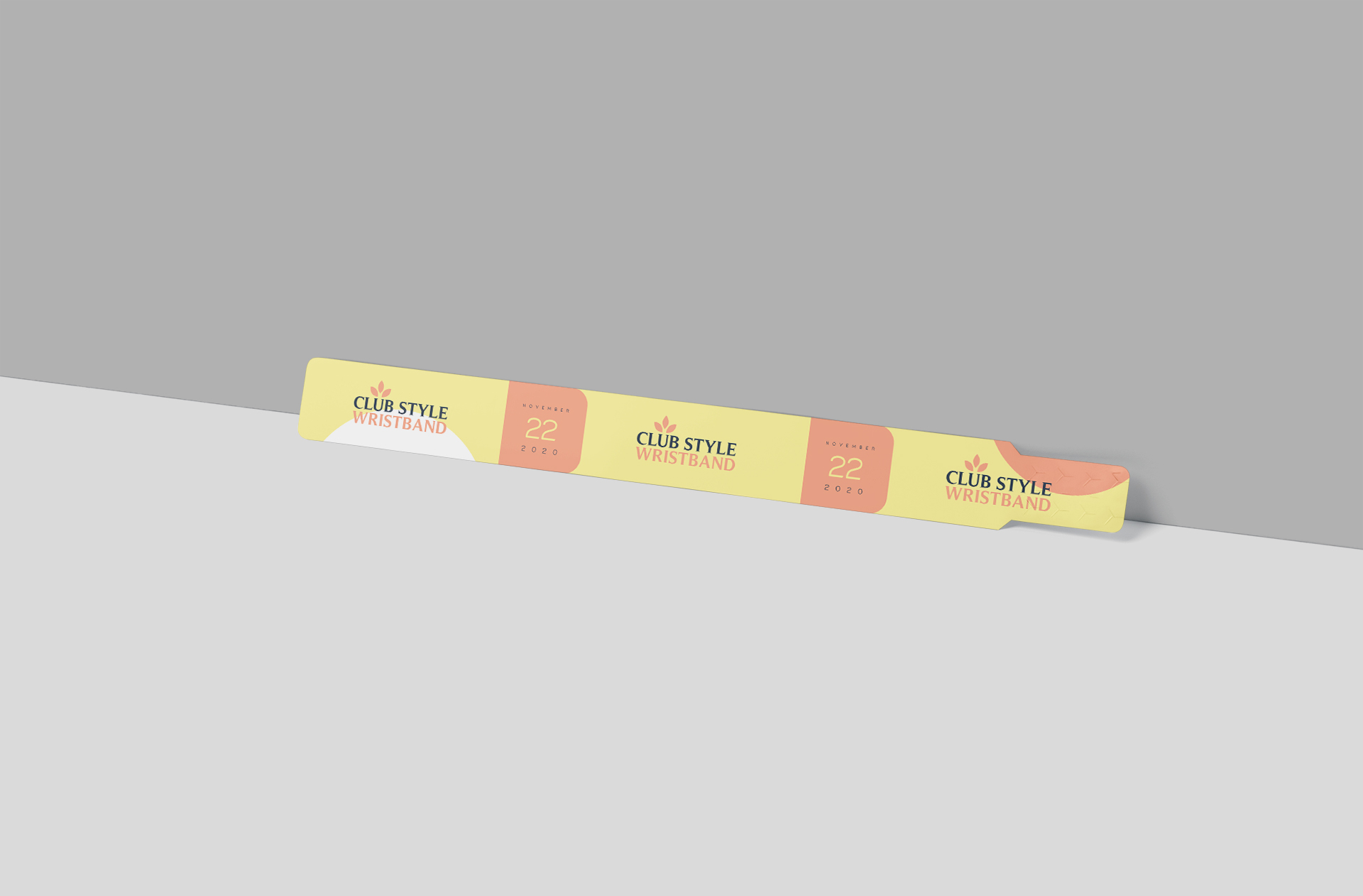 Flat Lay Event Wristband Mock-up Print Ready