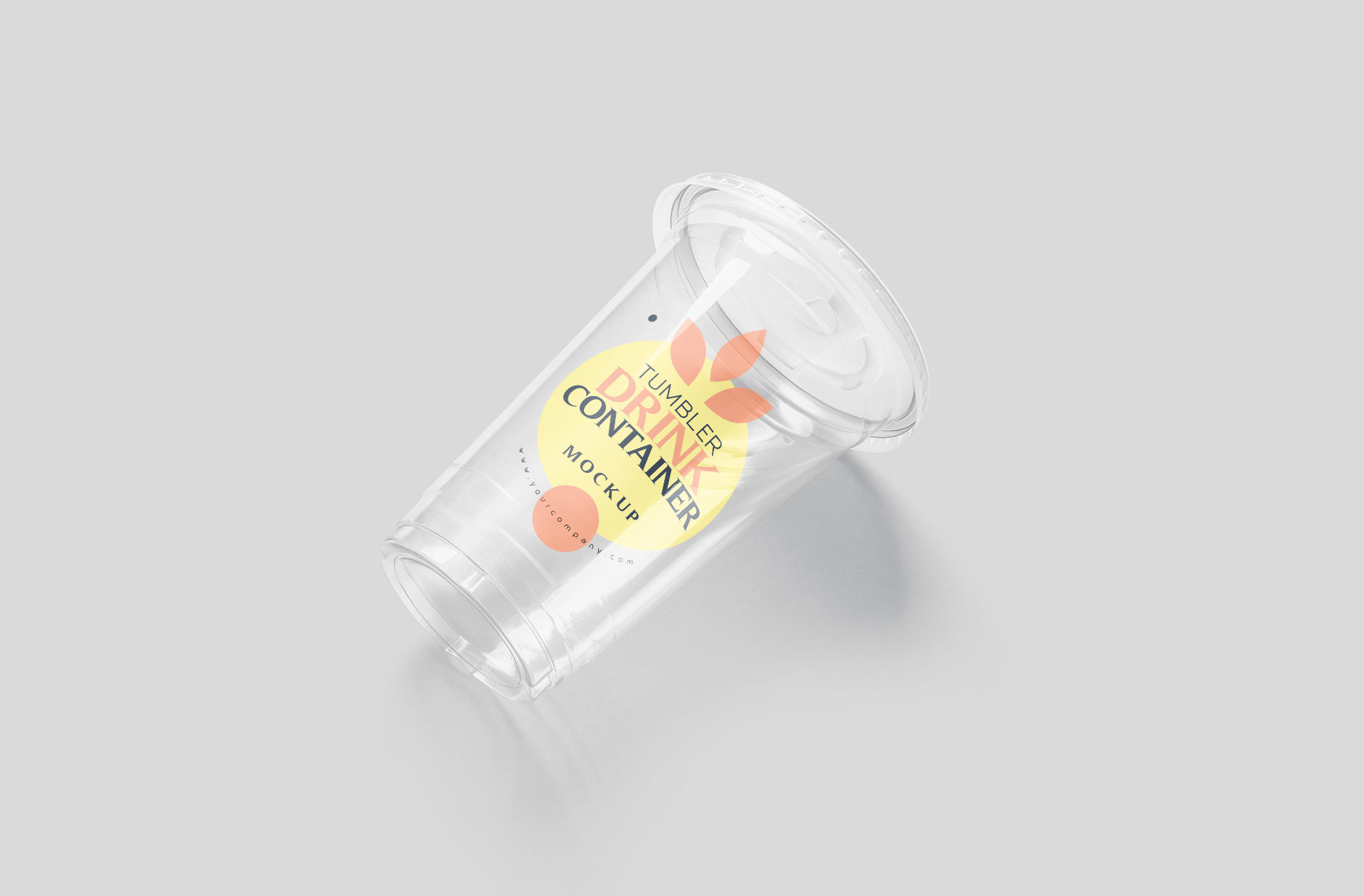 Angled Plastic Drink Cup Mockup Transparent Design