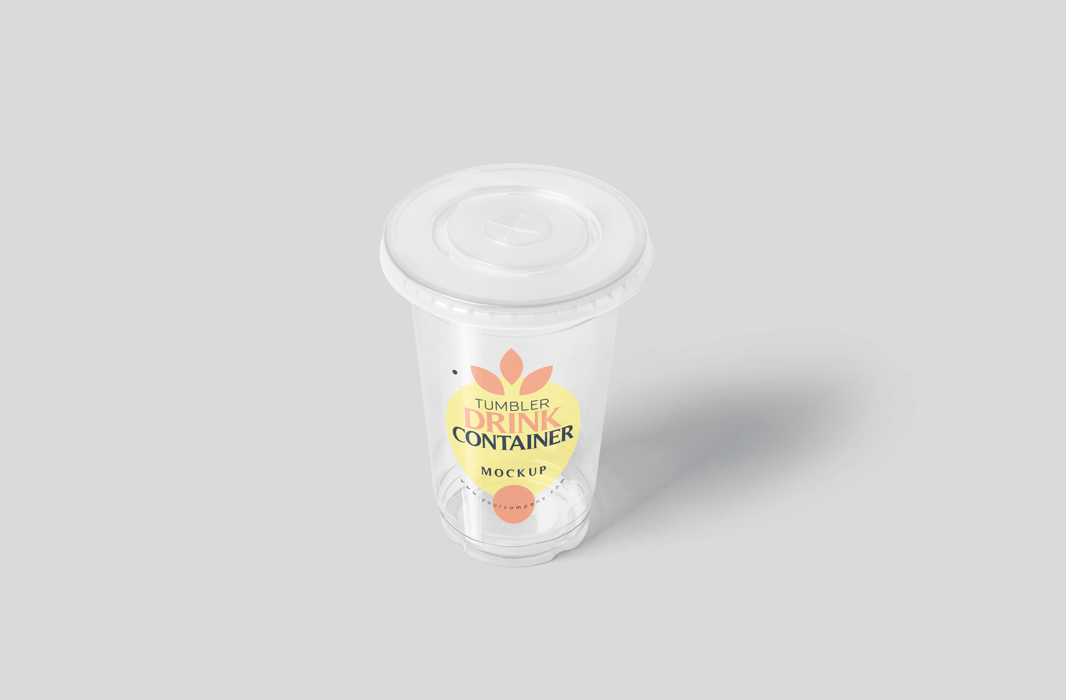 Closed Plastic Tumbler Cup Mock-up Secure Lid