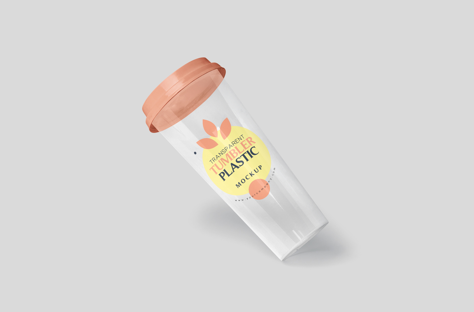 Floating Plastic Tumbler Cup Mockup Realistic