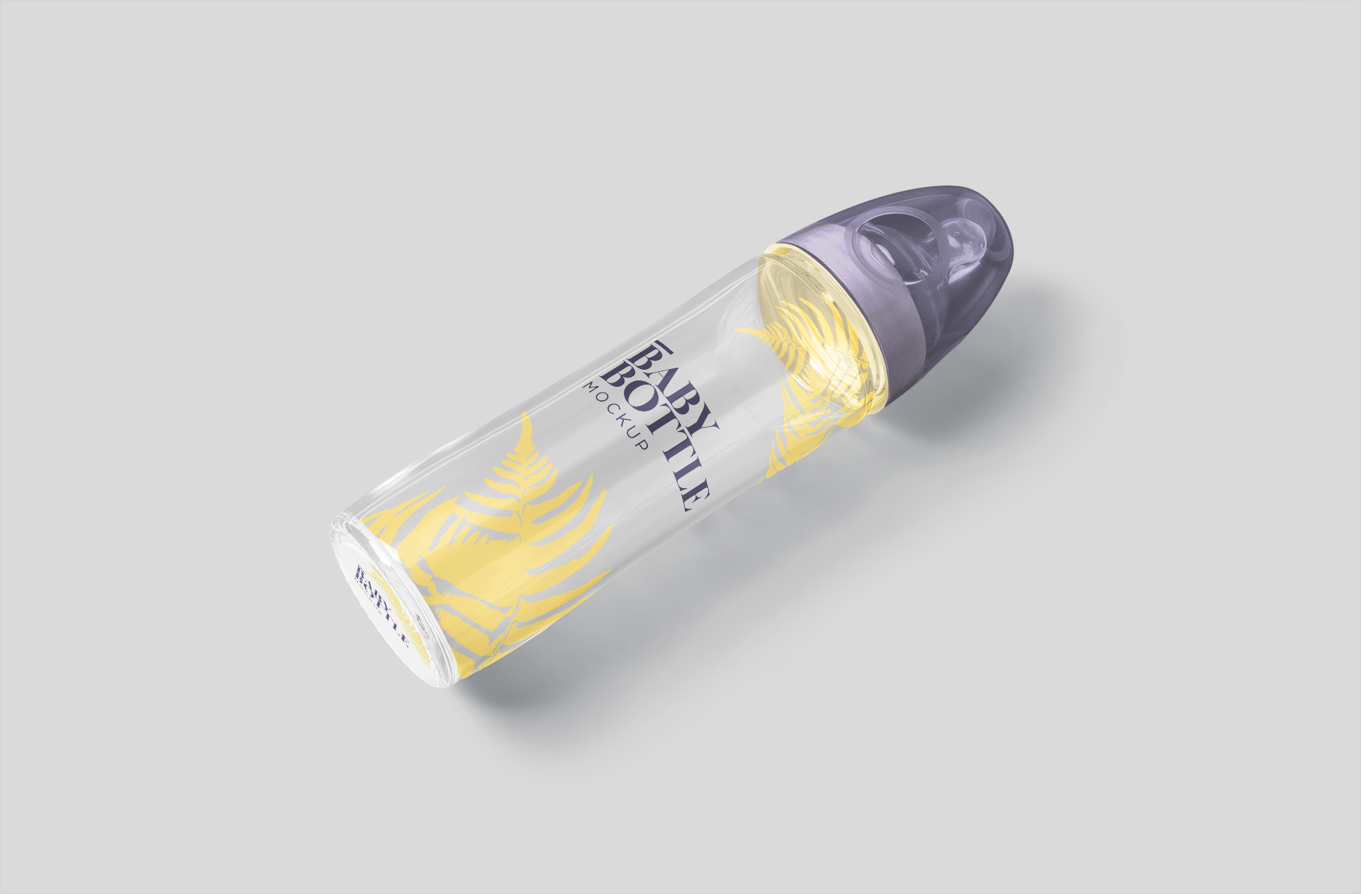 Tilted Baby Bottle Mockup Realistic BPA-Free Bottle