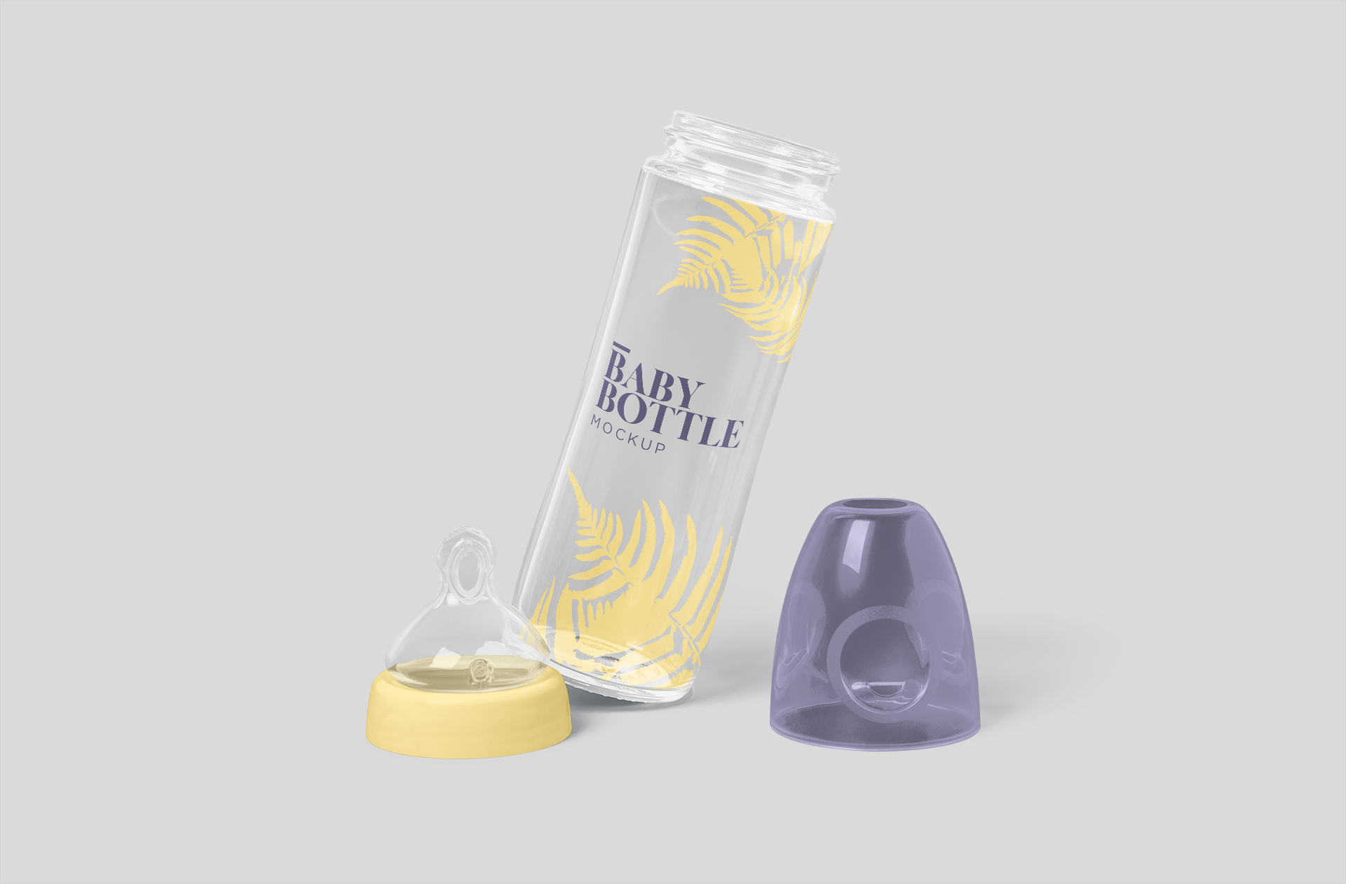 Baby Bottle with Cap Mockup Detailed Product Display