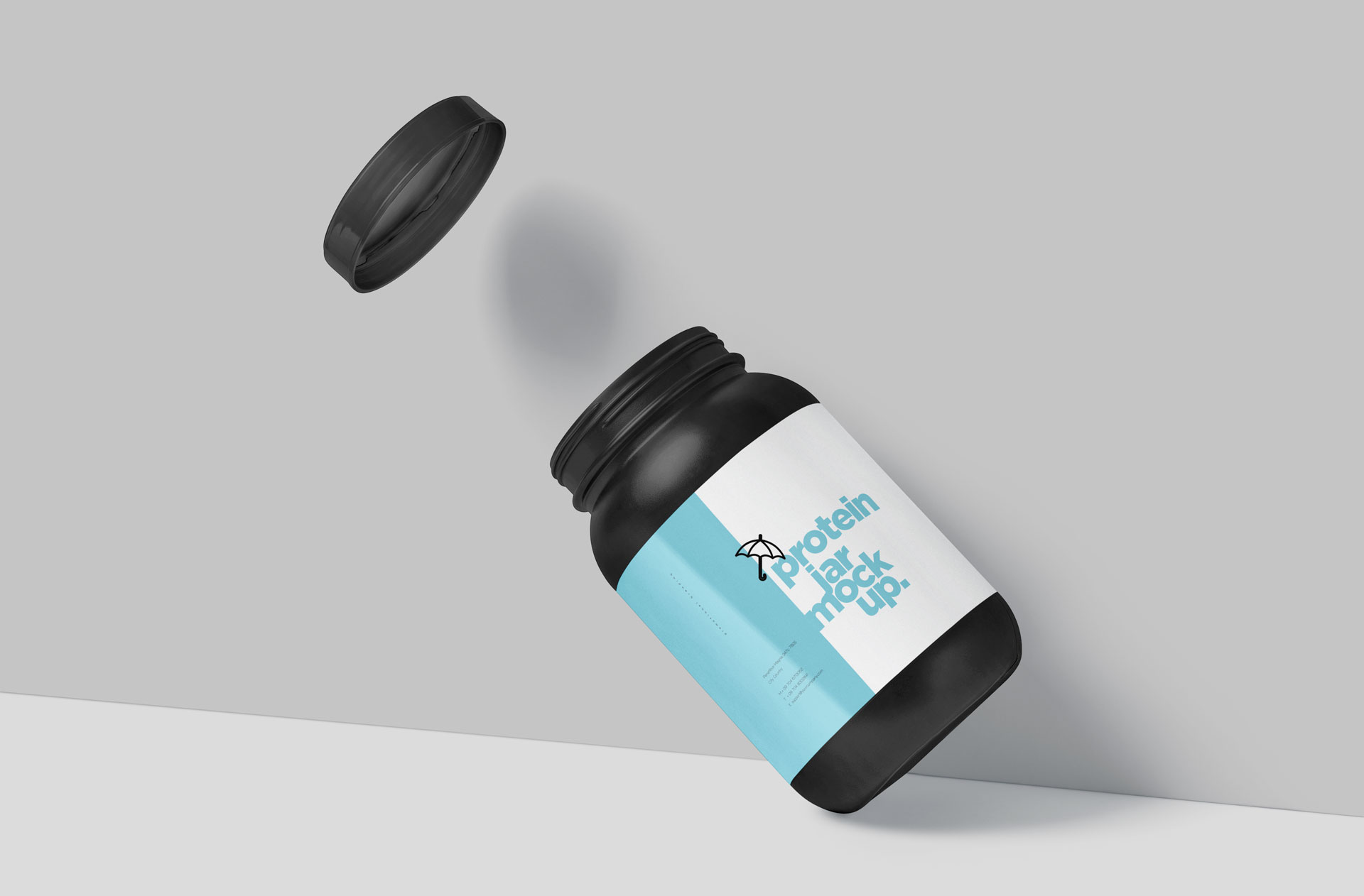 Floating Protein Jar Mockup Realistic Packaging