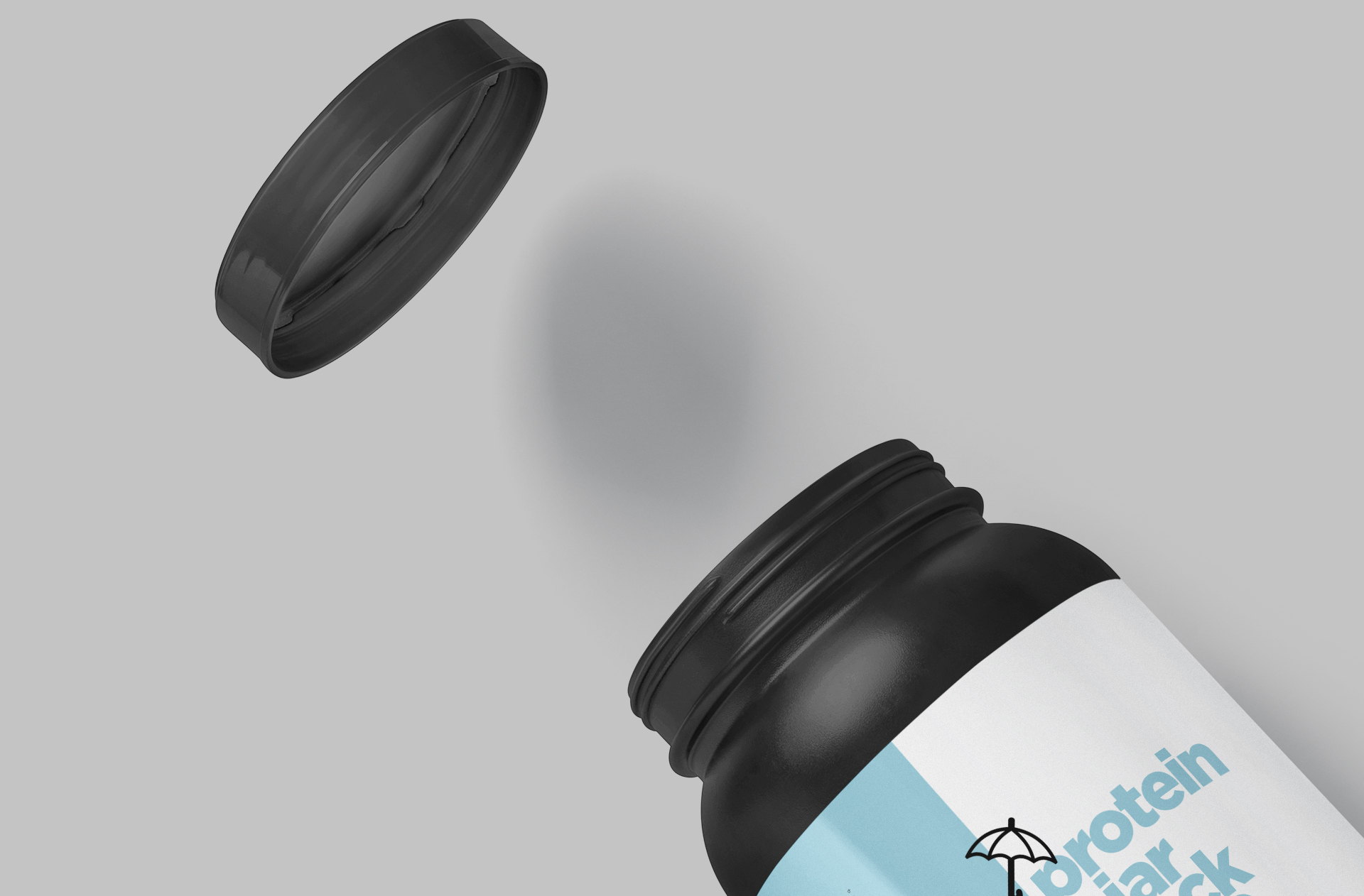 Floating Protein Jar Mockup Realistic Packaging