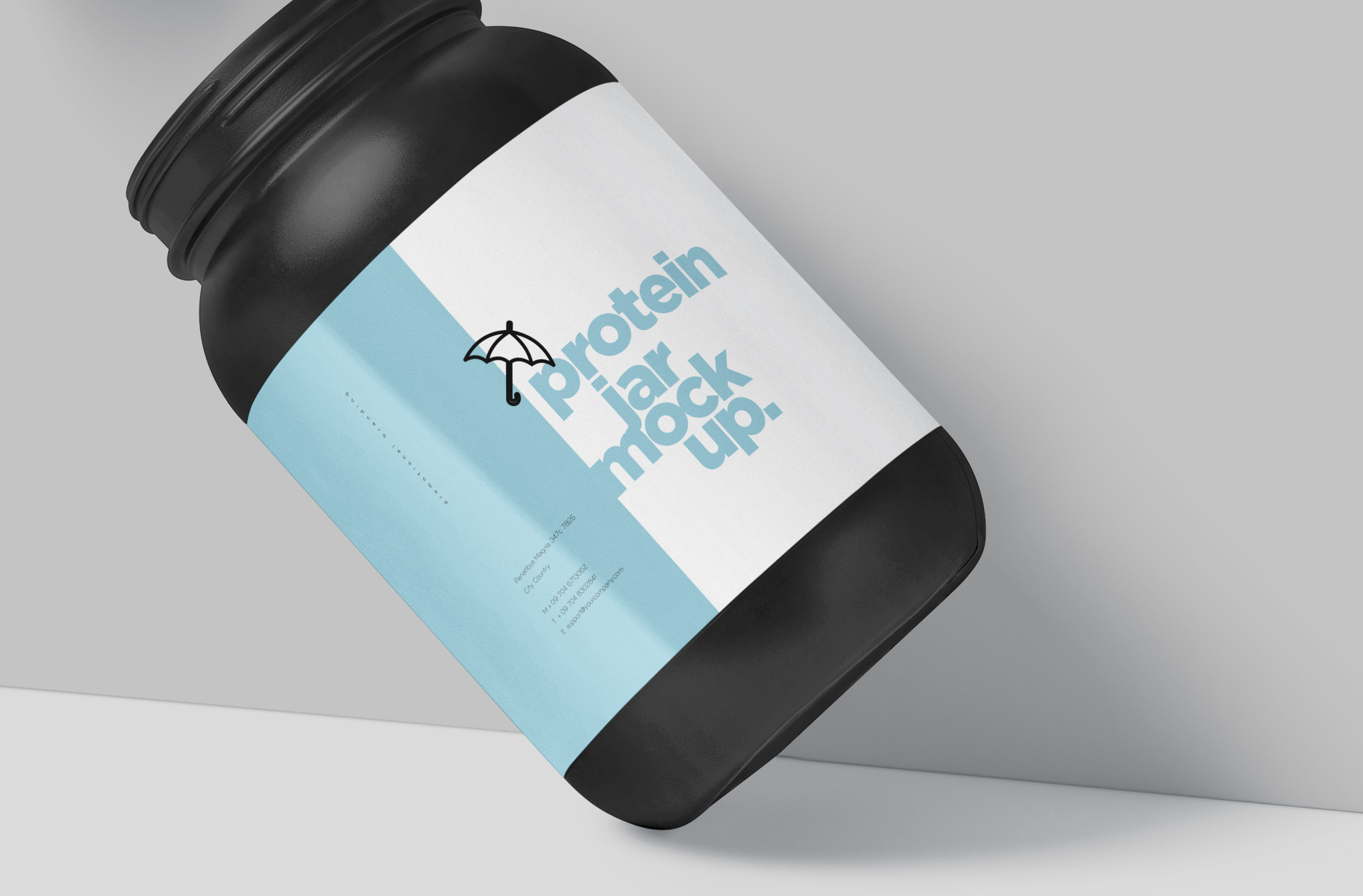 Floating Protein Jar Mockup Realistic Packaging