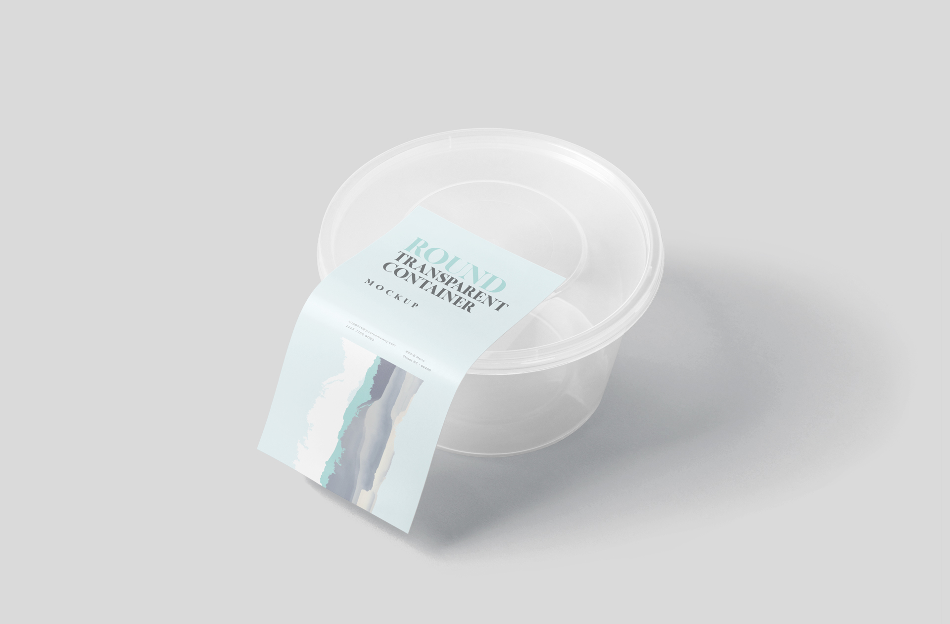 Round Transparent Storage Container Mockup