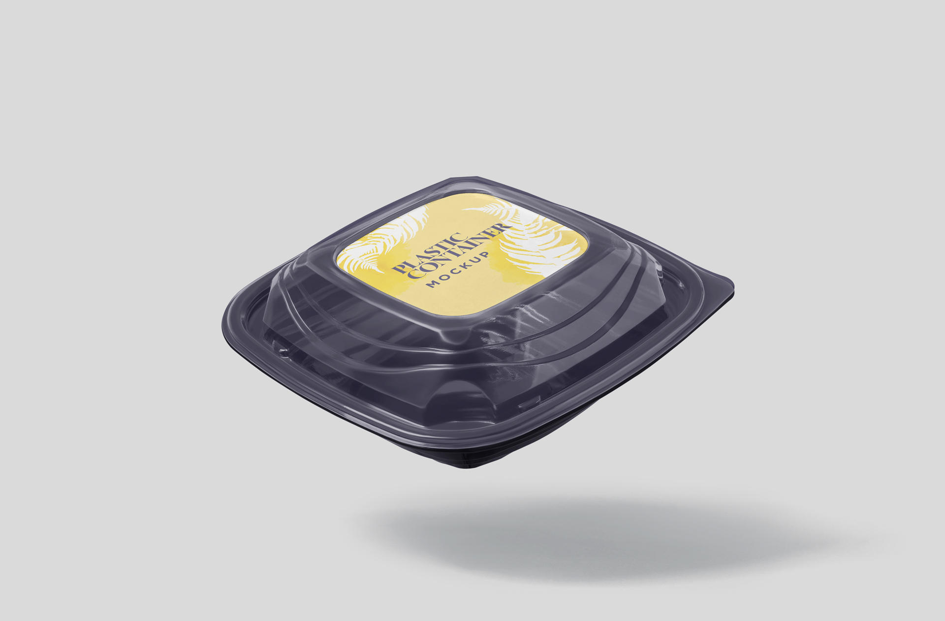 Square Plastic Meal Prep Container Mockup