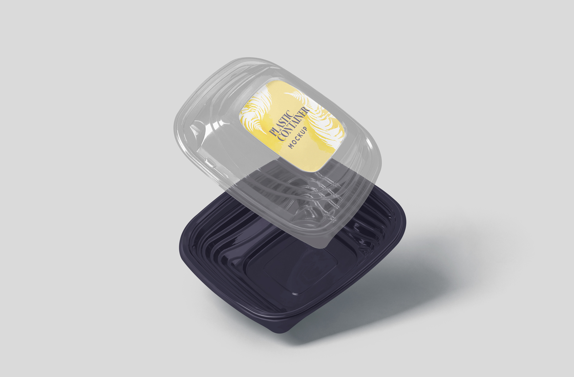 Clear Lid Black Plastic Storage Container Mockup