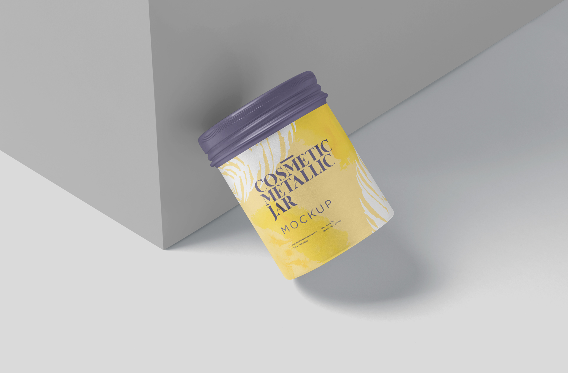 Luxury Cosmetic Metallic Jar Mockup with Label
