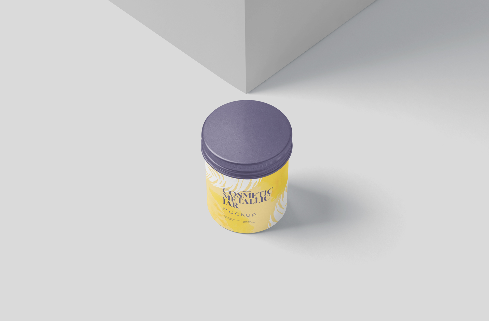 Closed Beauty Metallic Jar Mockup with Lid