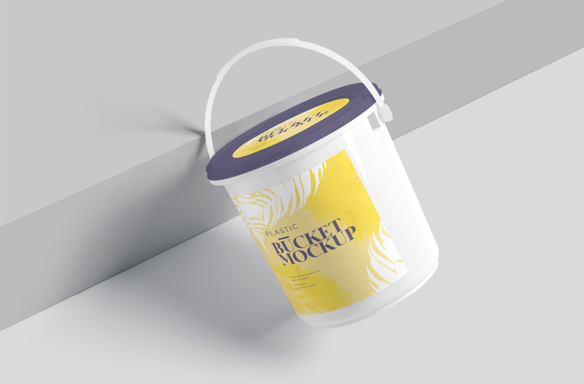 Plastic Bucket Packaging Mockup with Handle