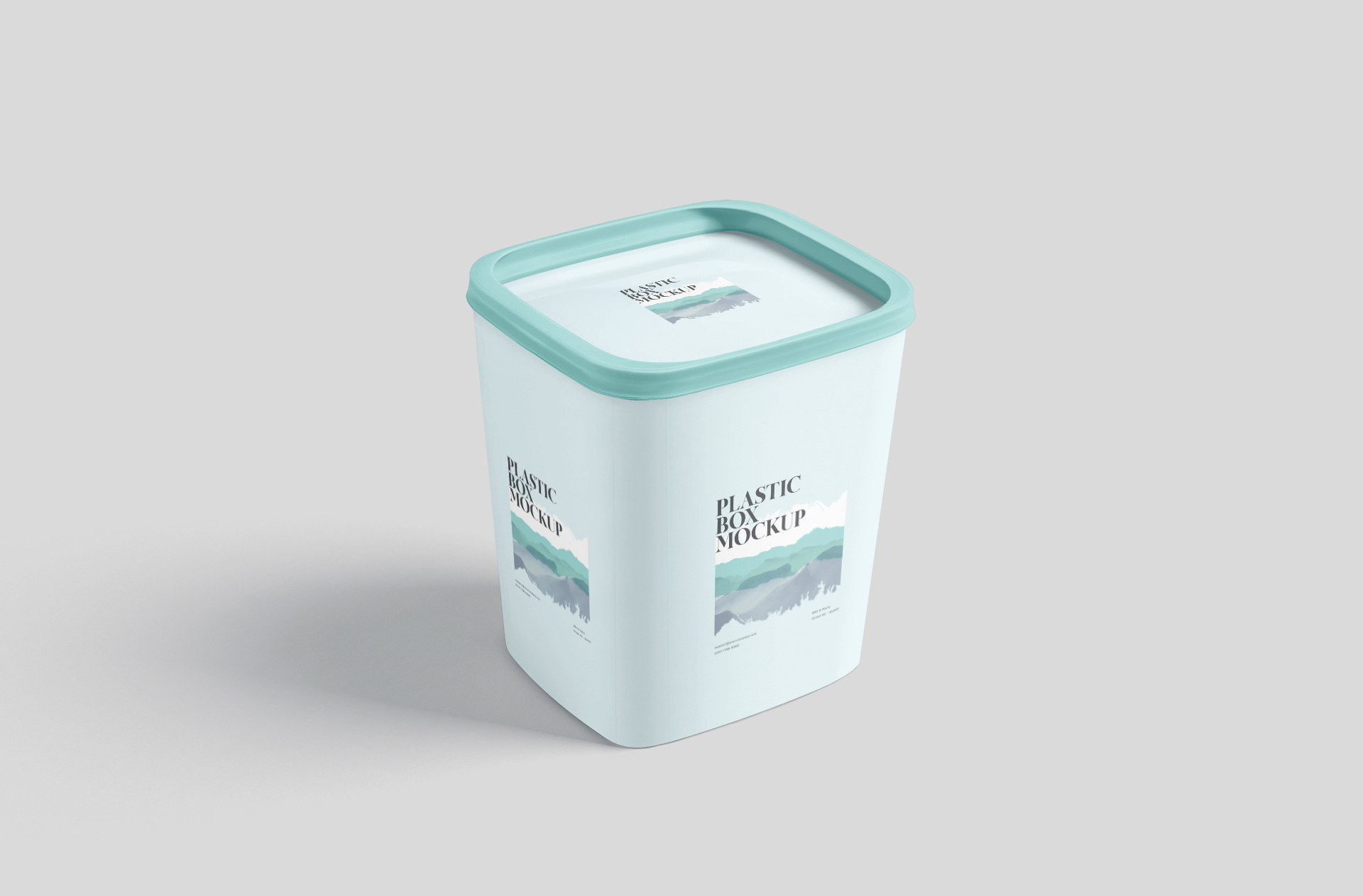 Plastic Storage Box Mockup with Airtight Lid