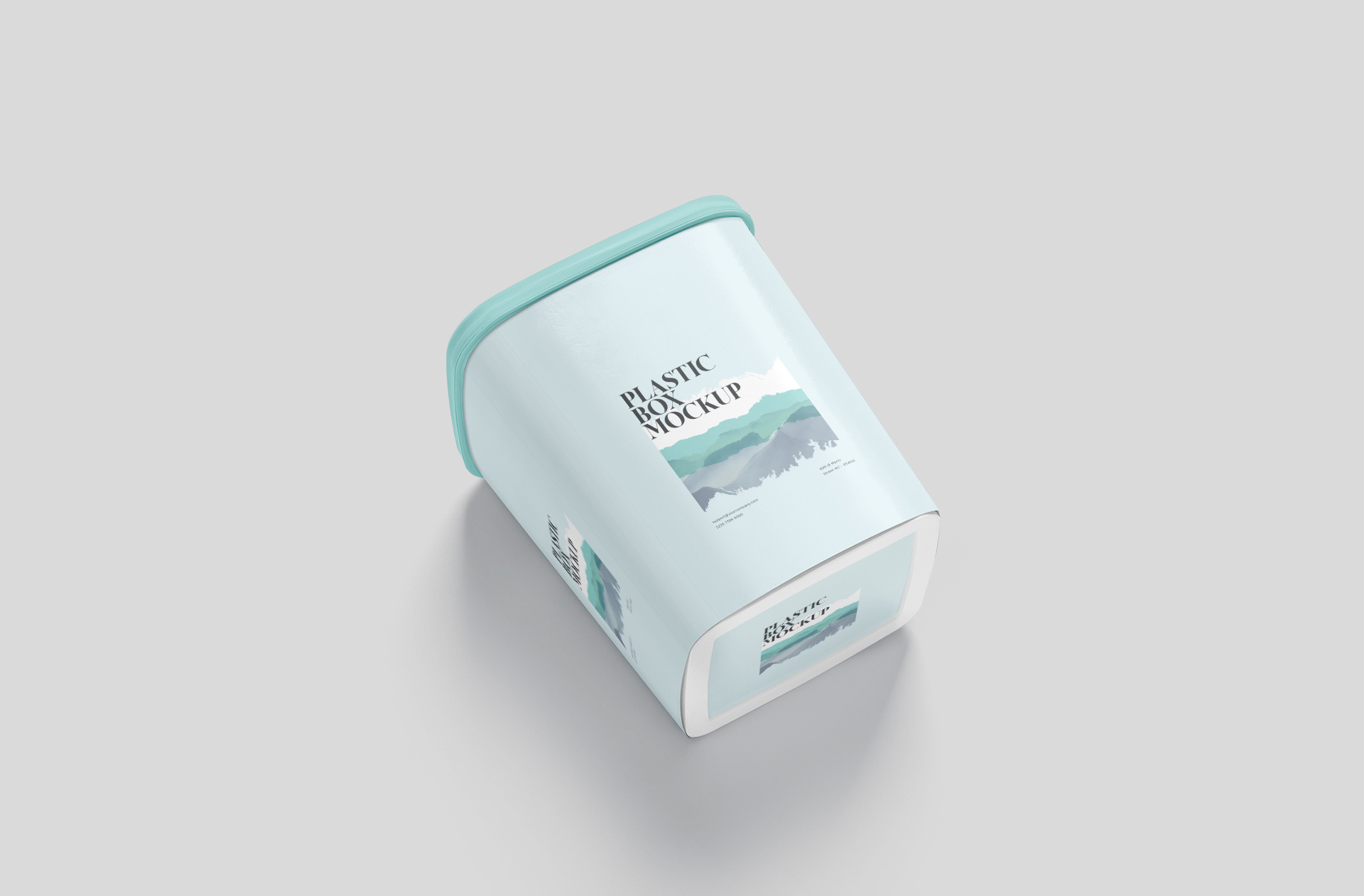 Plastic Box with Lid Mockup for Food and Industrial Use