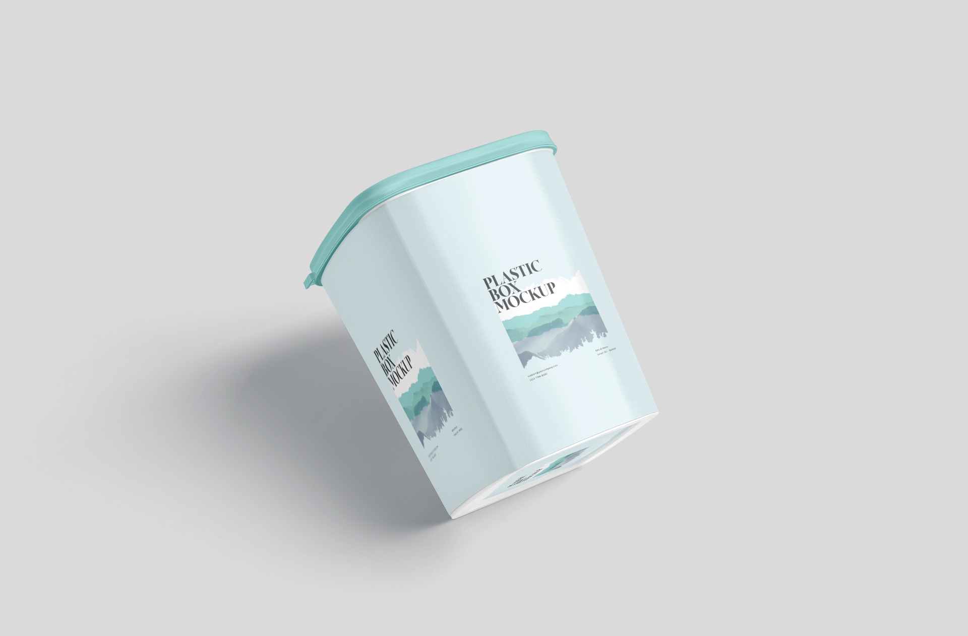 Floating Plastic Storage Box Mockup with High Detail