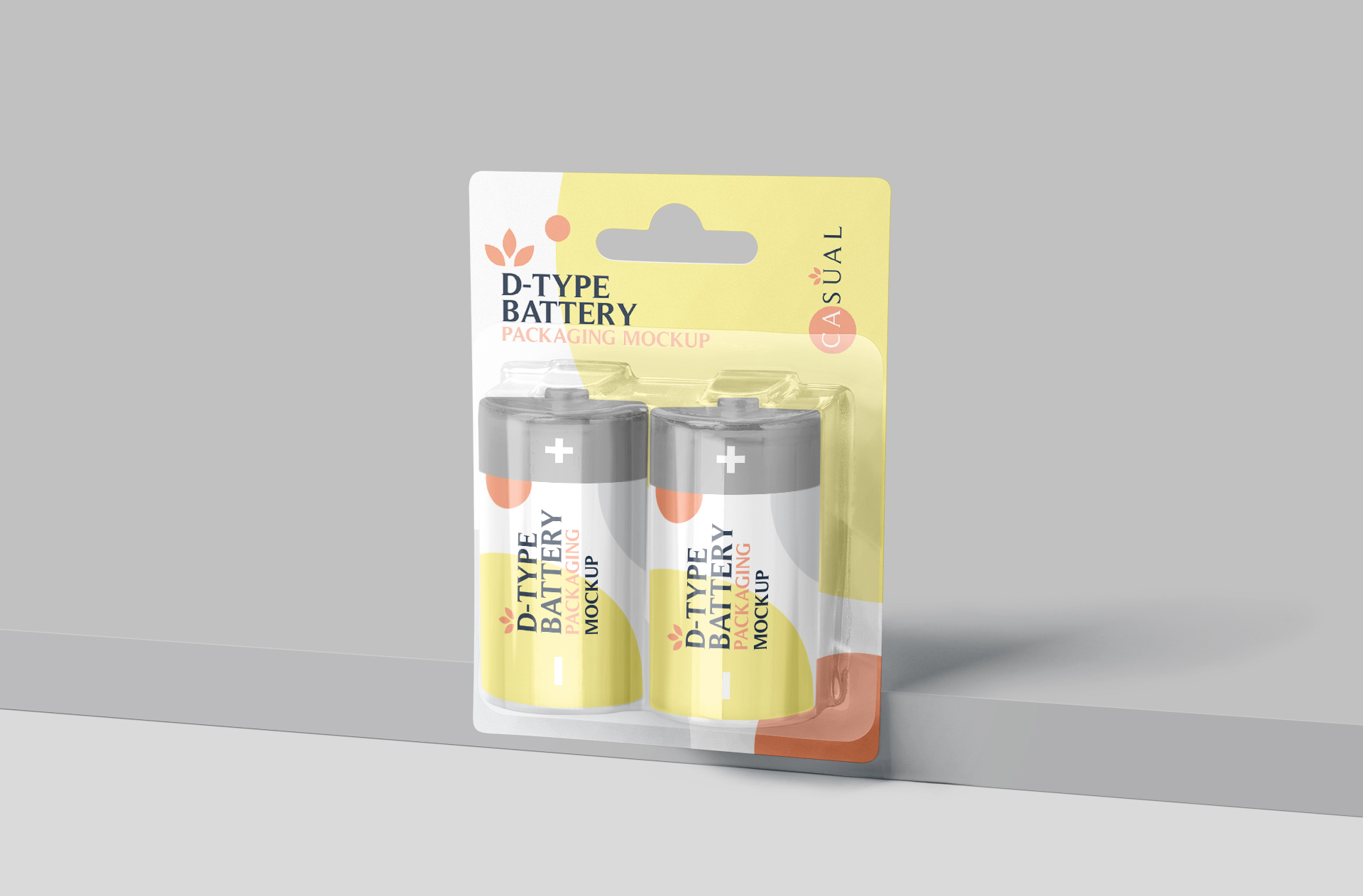 D-Type Battery Packaging Mockup