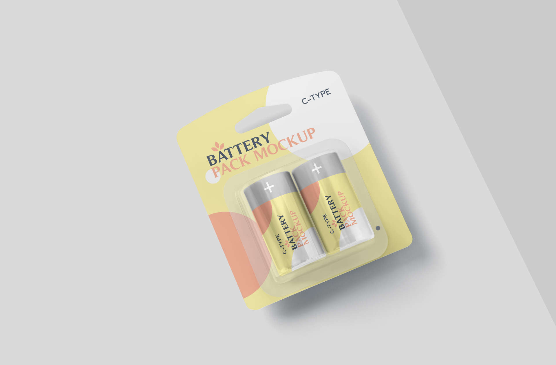 Elegant C-Type Battery Packaging Mock-Up